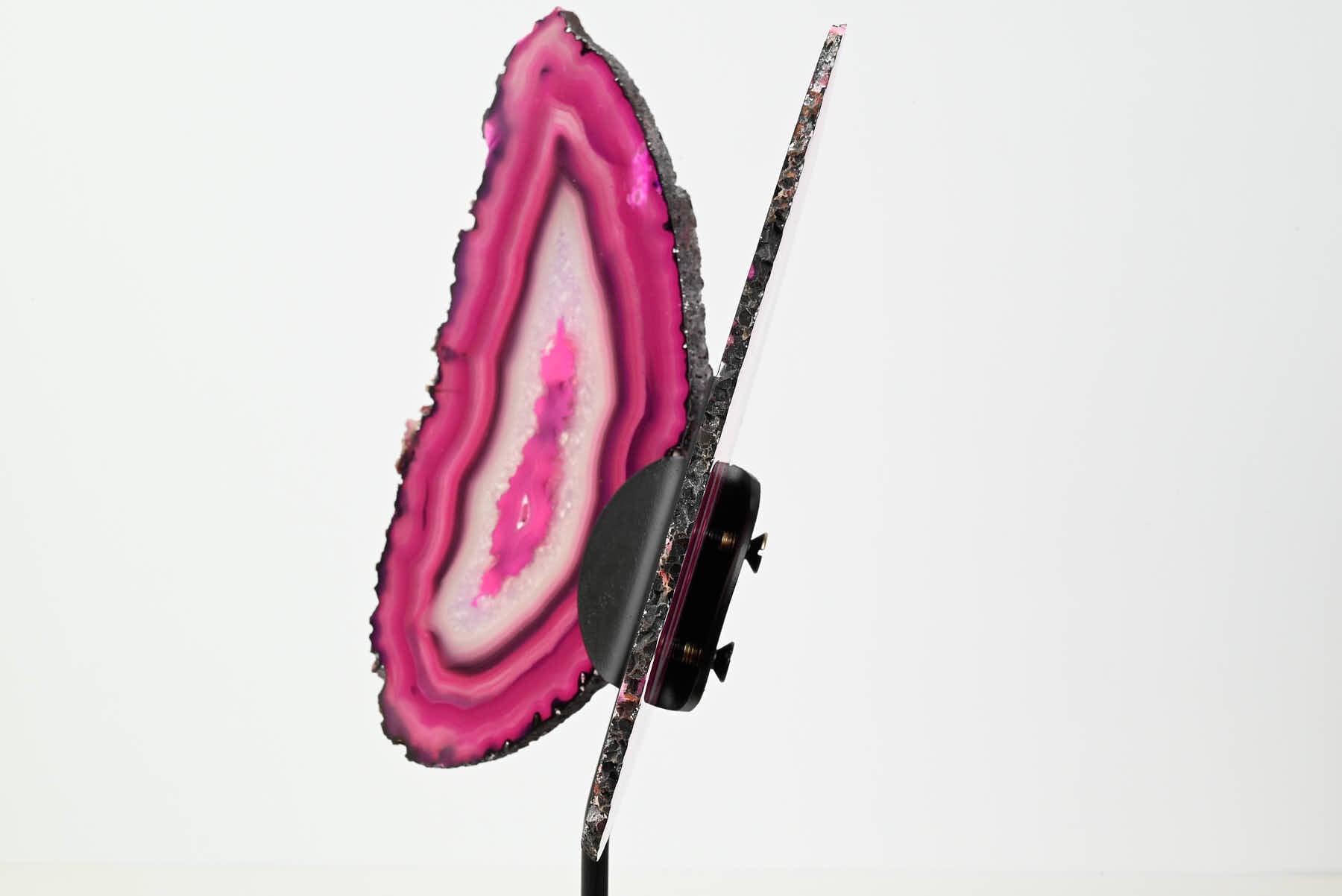 Pink Agate Butterfly on Stand - 0.64kg and 27cm Tall - #BUPINK-10007