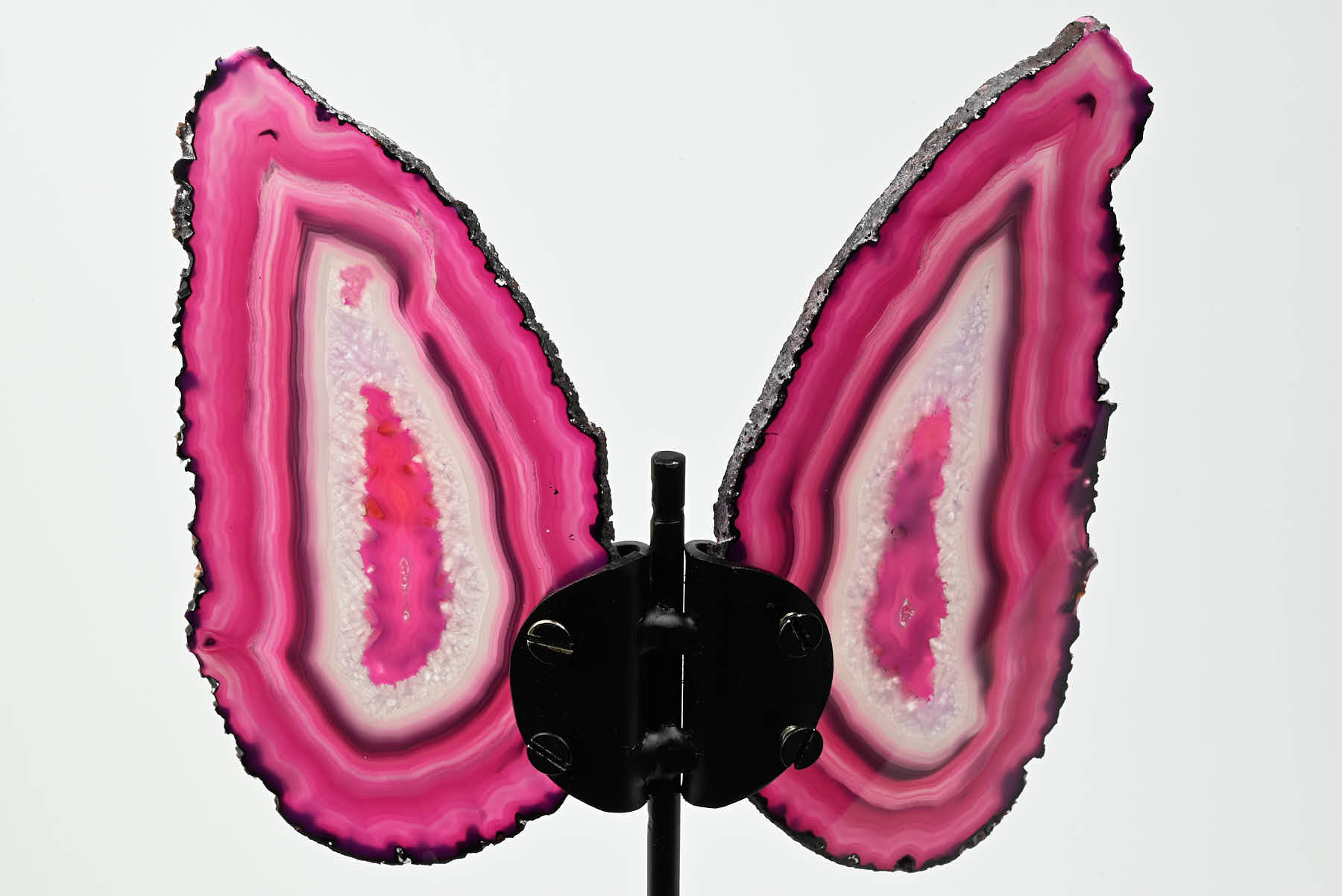 Pink Agate Butterfly on Stand - 0.64kg and 27cm Tall - #BUPINK-10007
