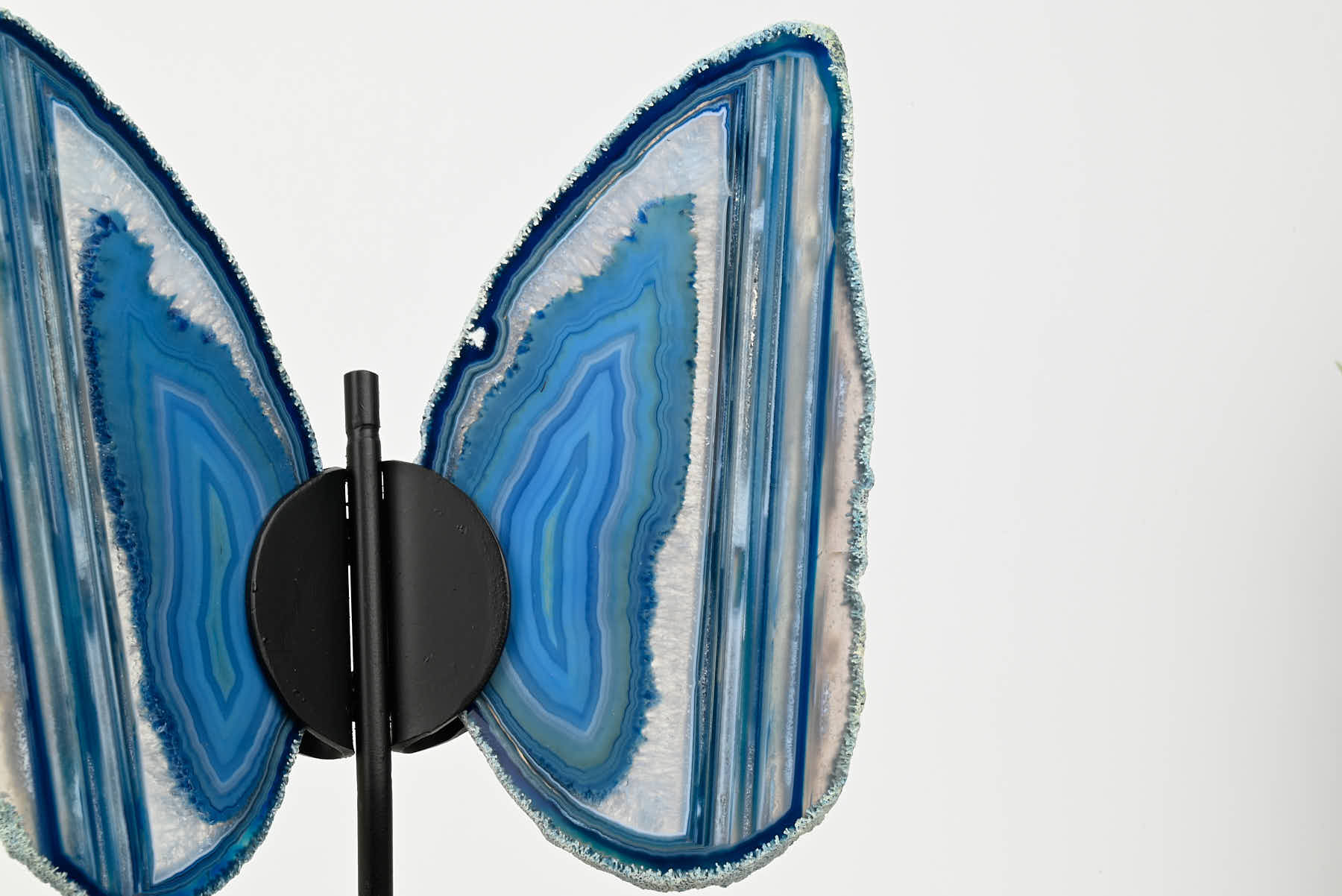 Blue Agate Butterfly on Stand - 0.56kg and 21cm Tall - #BUBLUE-10014