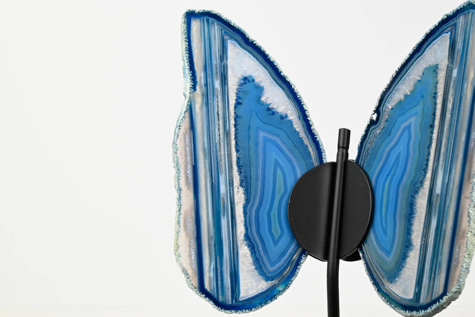 Blue Agate Butterfly on Stand - 0.56kg and 21cm Tall - #BUBLUE-10014