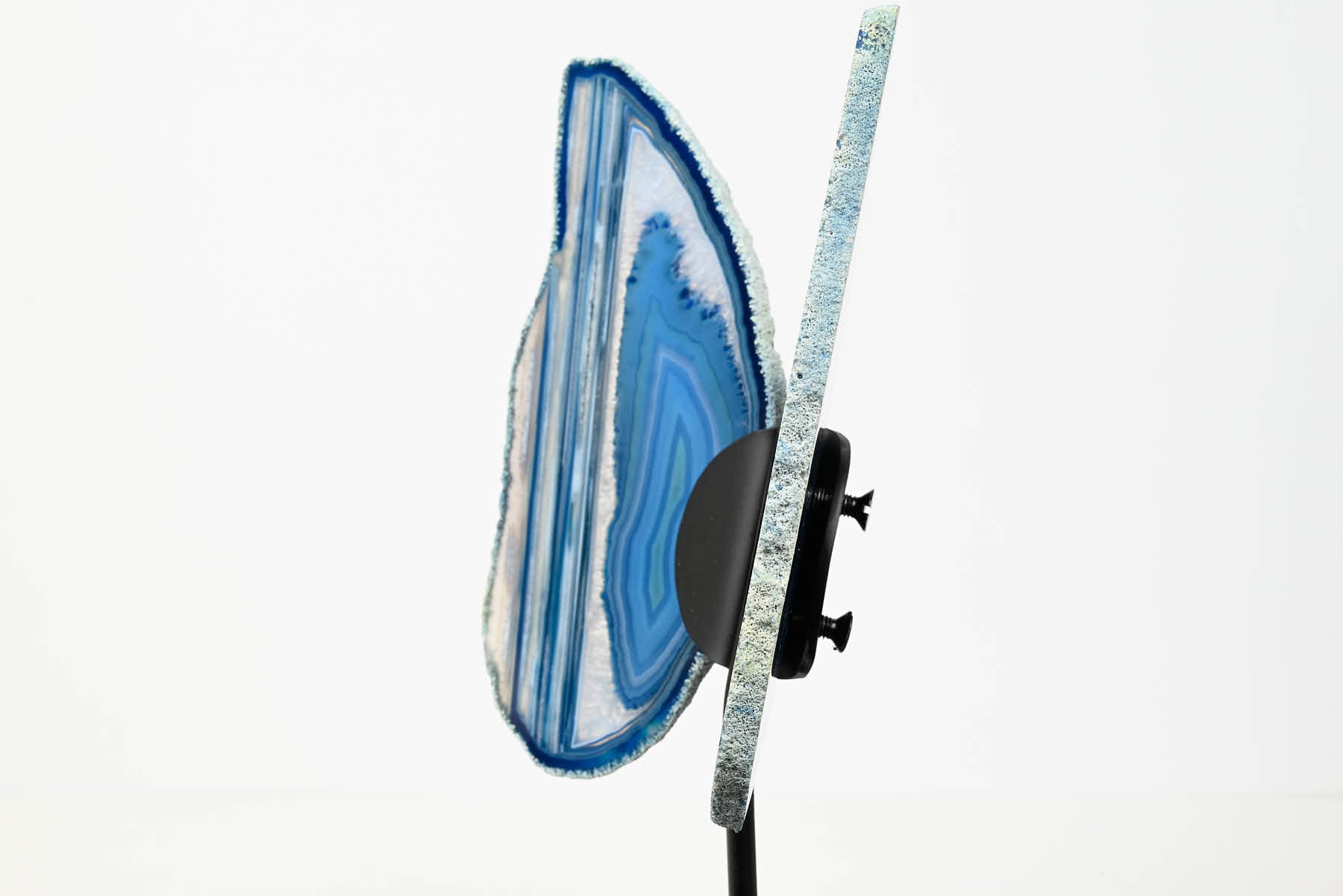 Blue Agate Butterfly on Stand - 0.56kg and 21cm Tall - #BUBLUE-10014