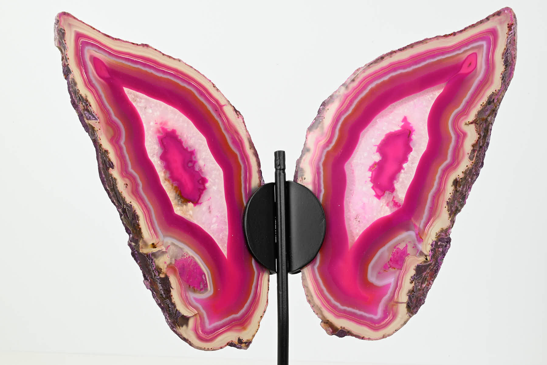 Pink Agate Butterfly on Stand - 0.79kg and 28cm Tall - #BUPINK-10005