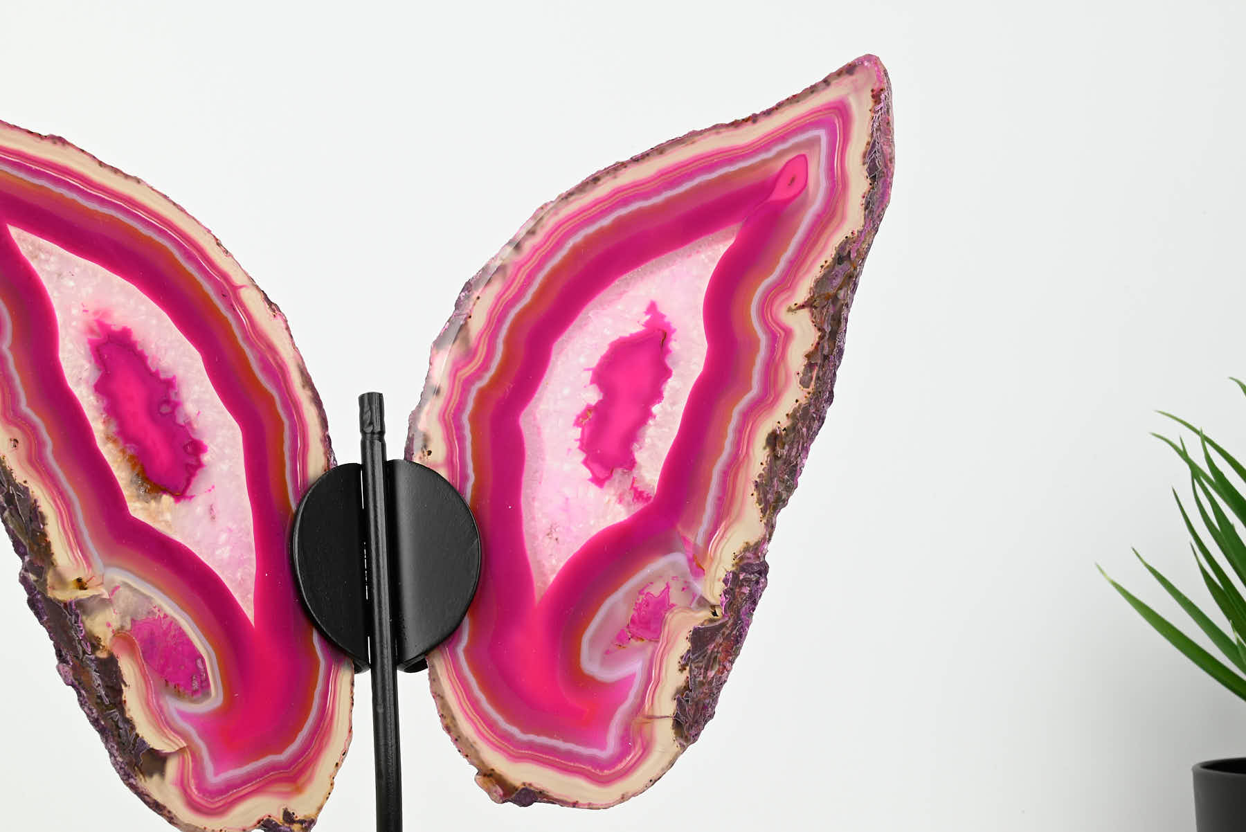 Pink Agate Butterfly on Stand - 0.79kg and 28cm Tall - #BUPINK-10005