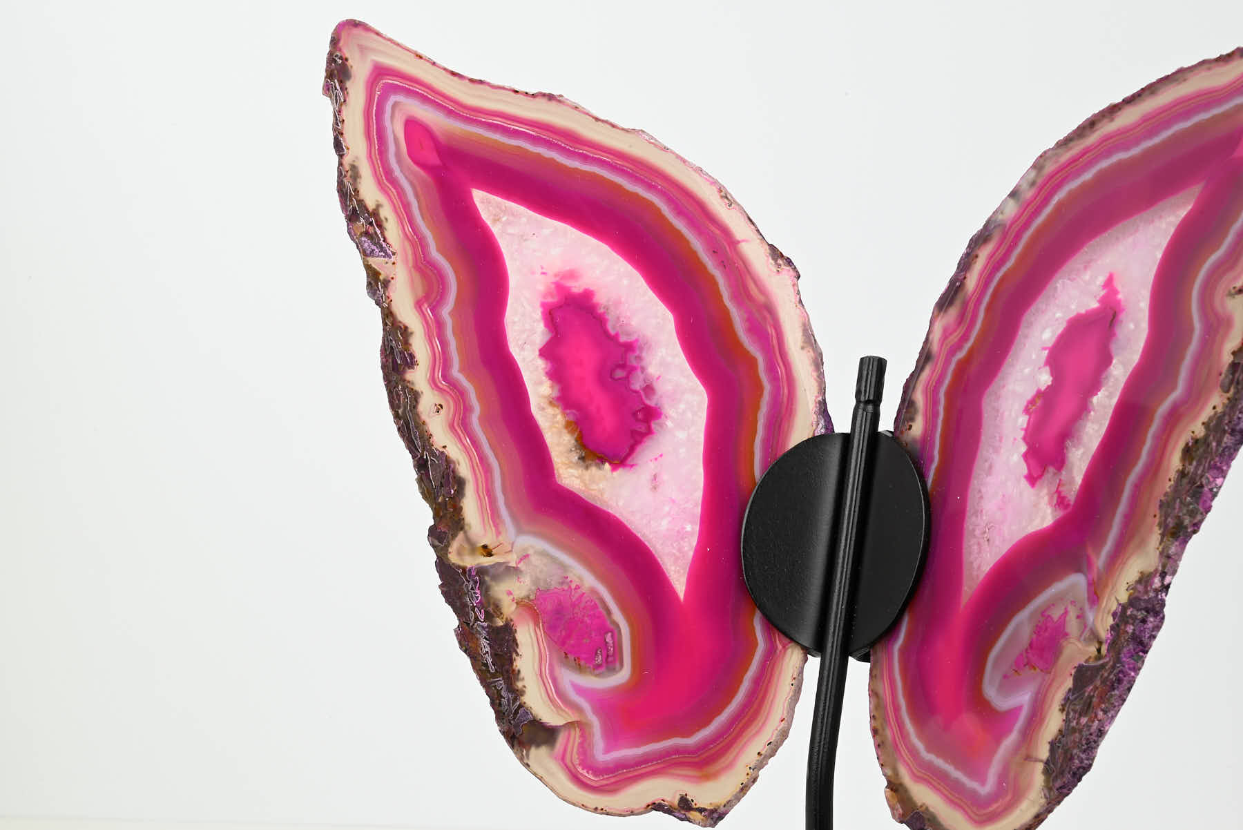 Pink Agate Butterfly on Stand - 0.79kg and 28cm Tall - #BUPINK-10005