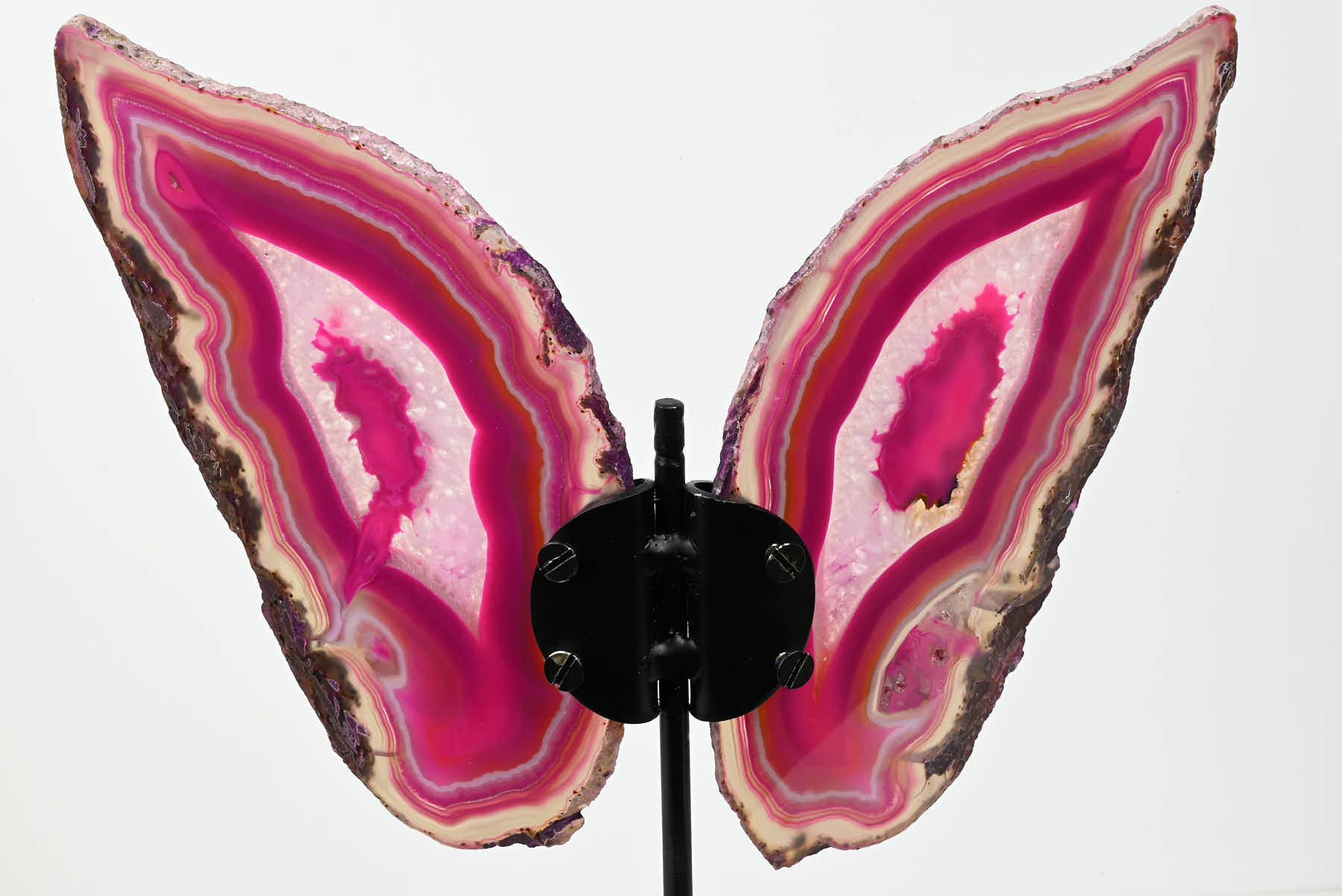 Pink Agate Butterfly on Stand - 0.79kg and 28cm Tall - #BUPINK-10005