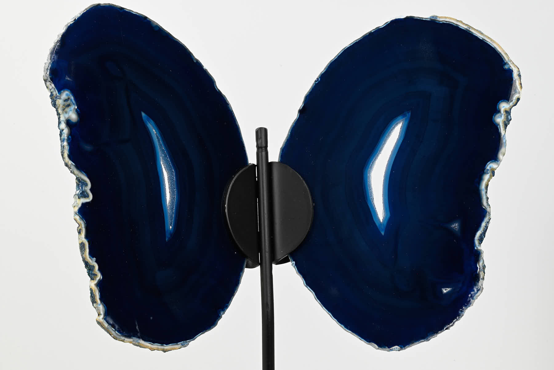 Blue Agate Butterfly on Stand - 0.70kg and 26cm Tall - #BUBLUE-10004
