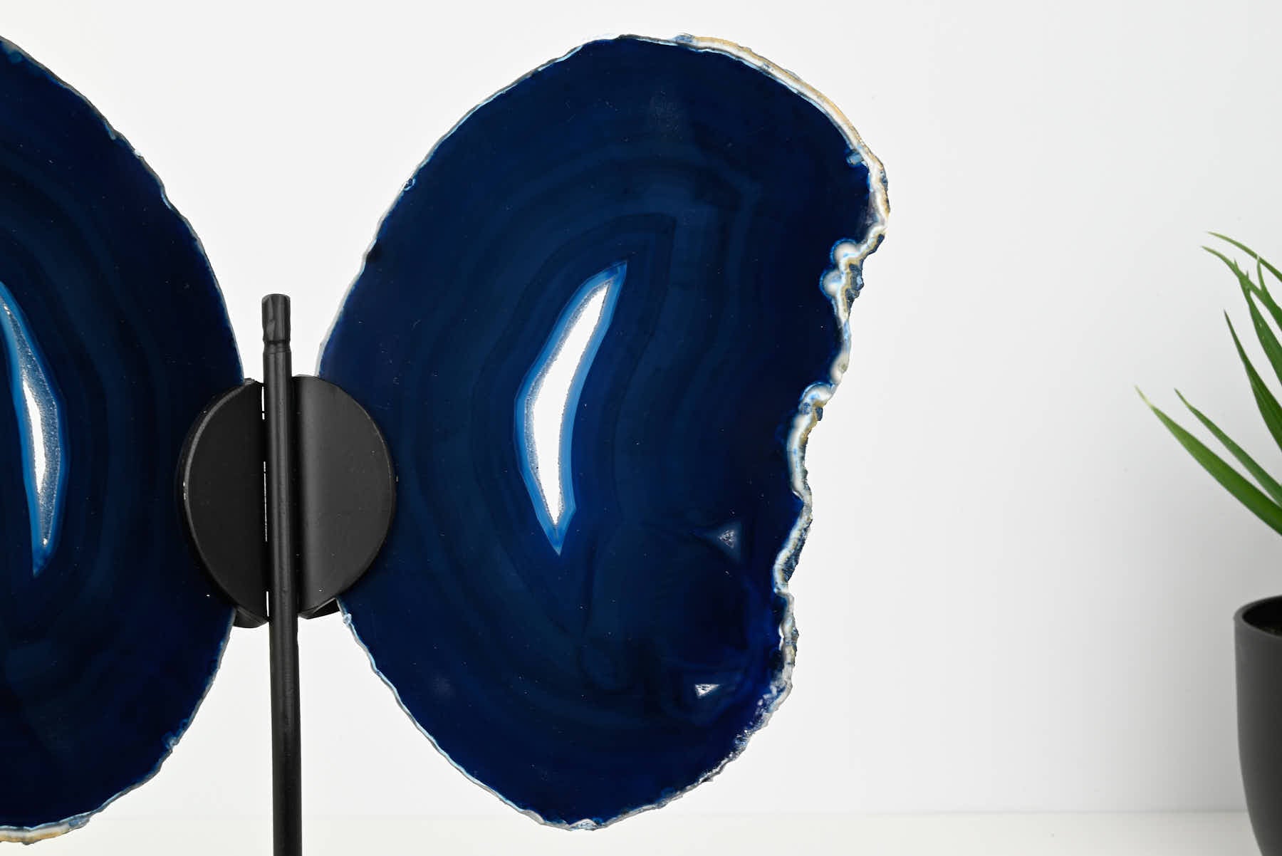 Blue Agate Butterfly on Stand - 0.70kg and 26cm Tall - #BUBLUE-10004