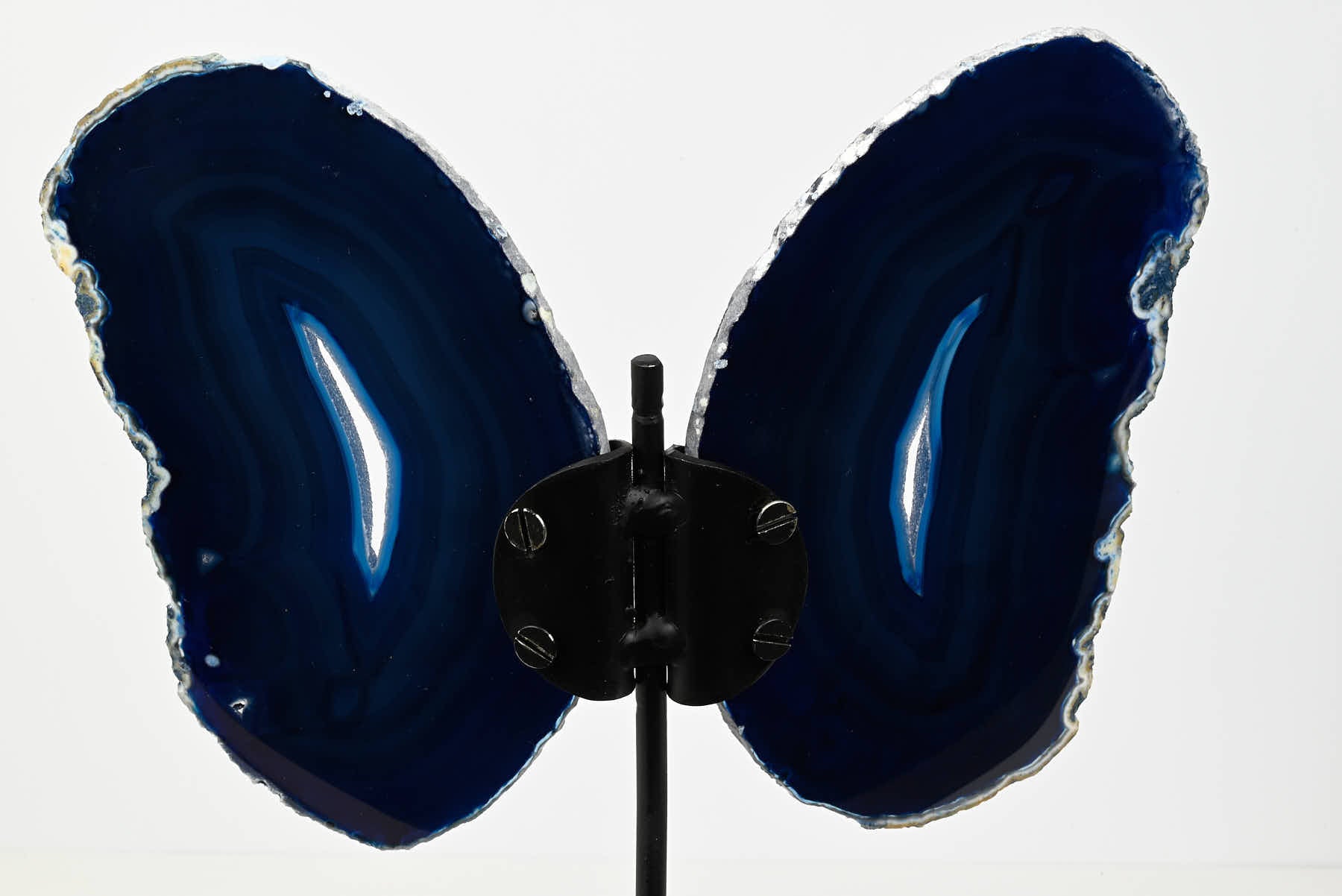Blue Agate Butterfly on Stand - 0.70kg and 26cm Tall - #BUBLUE-10004