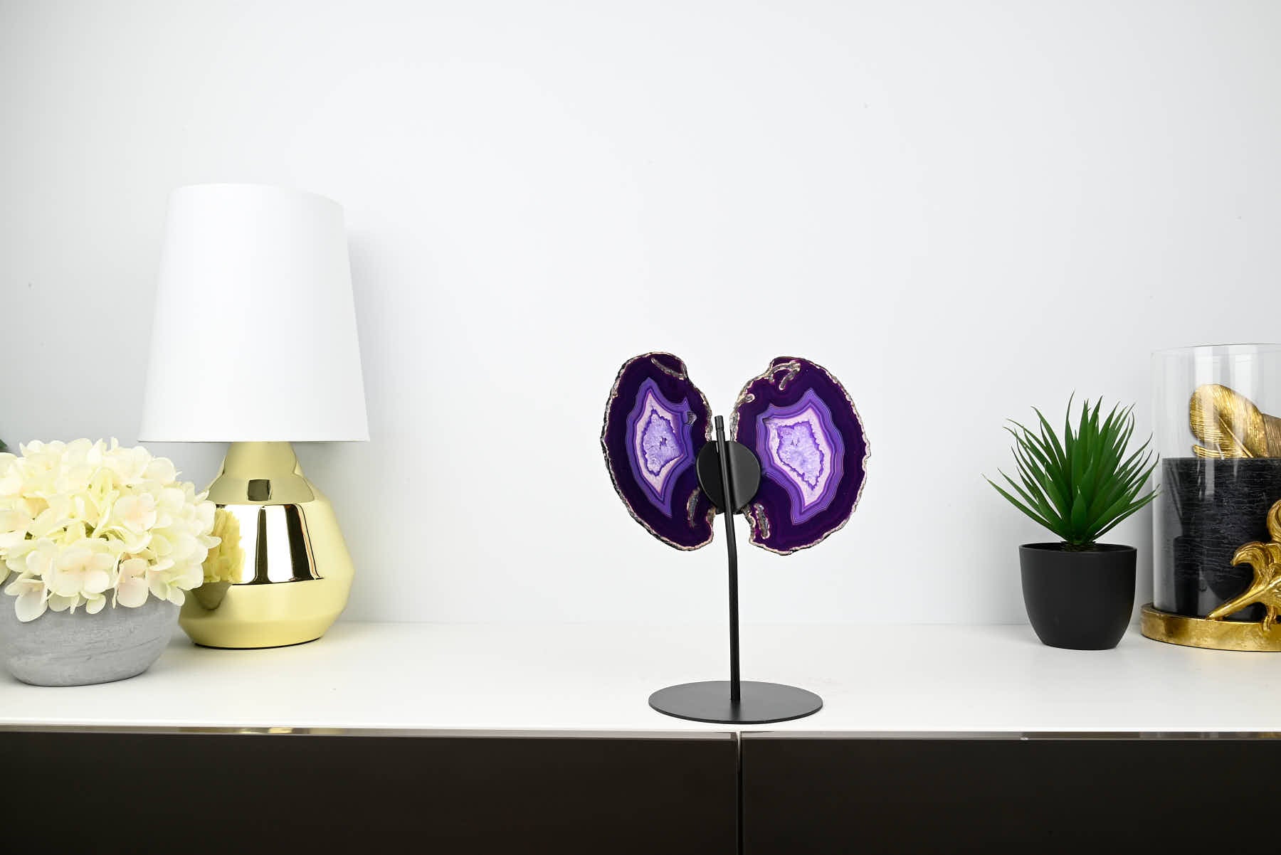Purple Agate Butterfly on Stand - 0.57kg and 27cm Tall - #BUPURP-10007