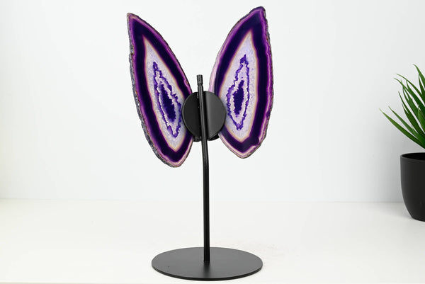 Purple Agate Butterfly on Stand - 0.61kg and 24cm Tall - #BUPURP-10002