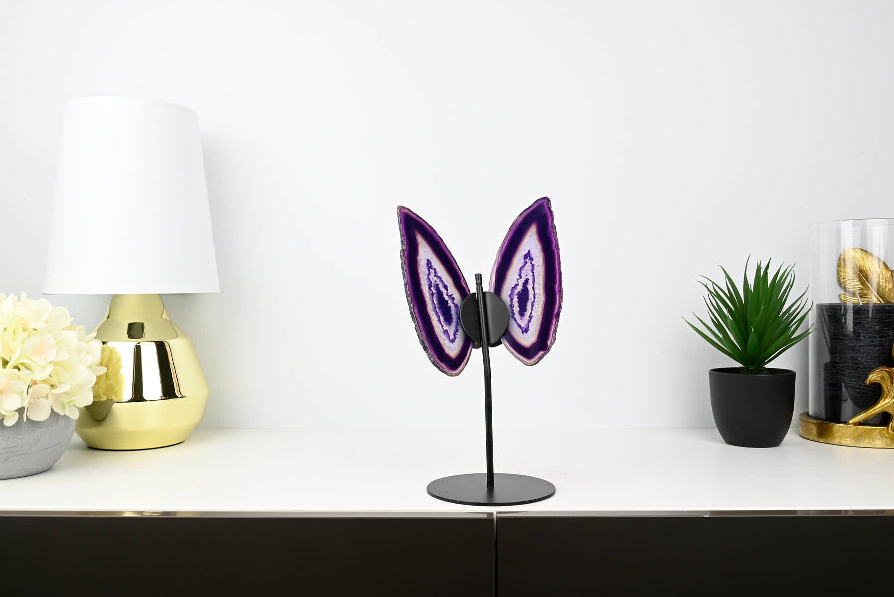 Purple Agate Butterfly on Stand - 0.61kg and 24cm Tall - #BUPURP-10002