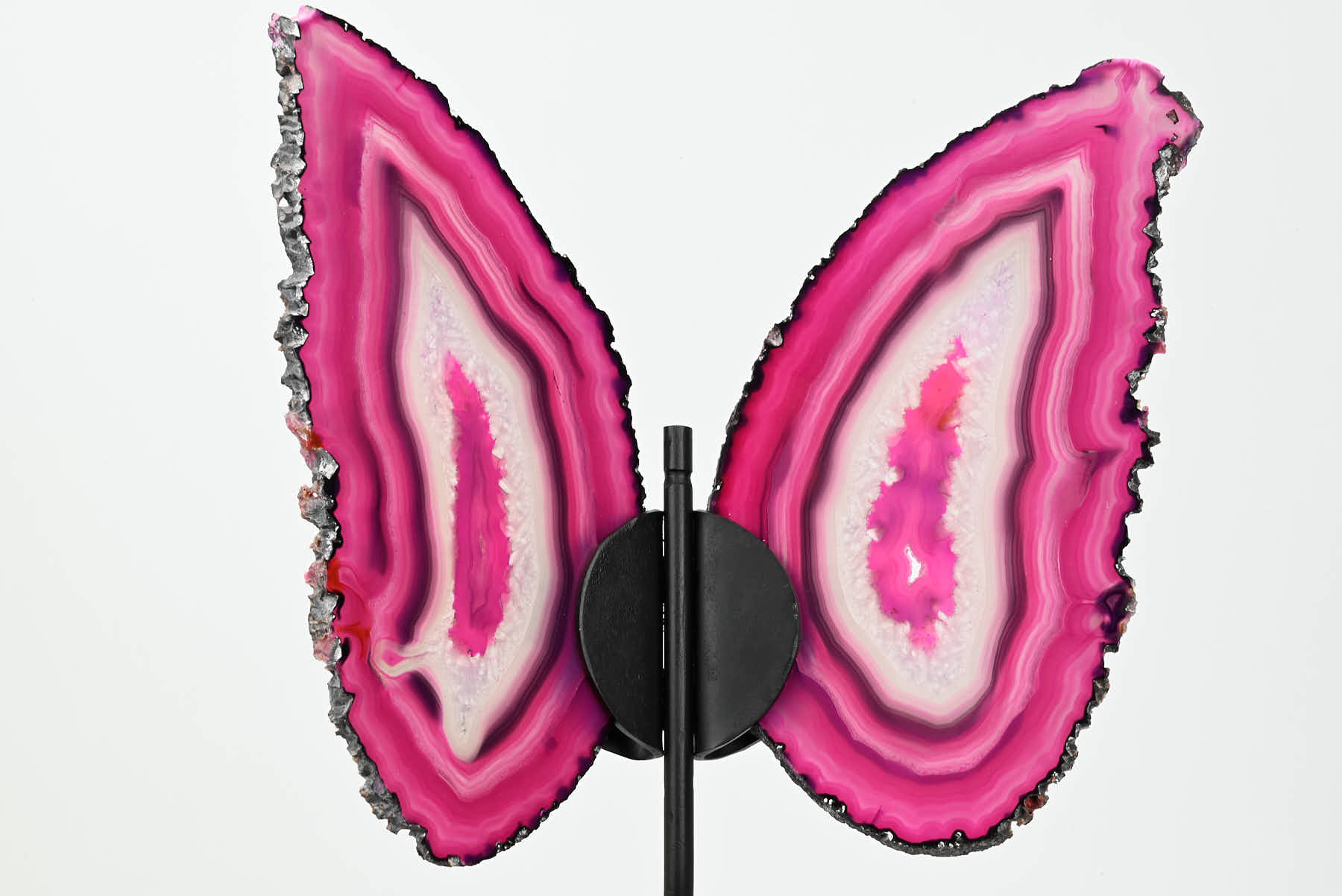 Pink Agate Butterfly on Stand - 0.64kg and 28cm Tall - #BUPINK-10003