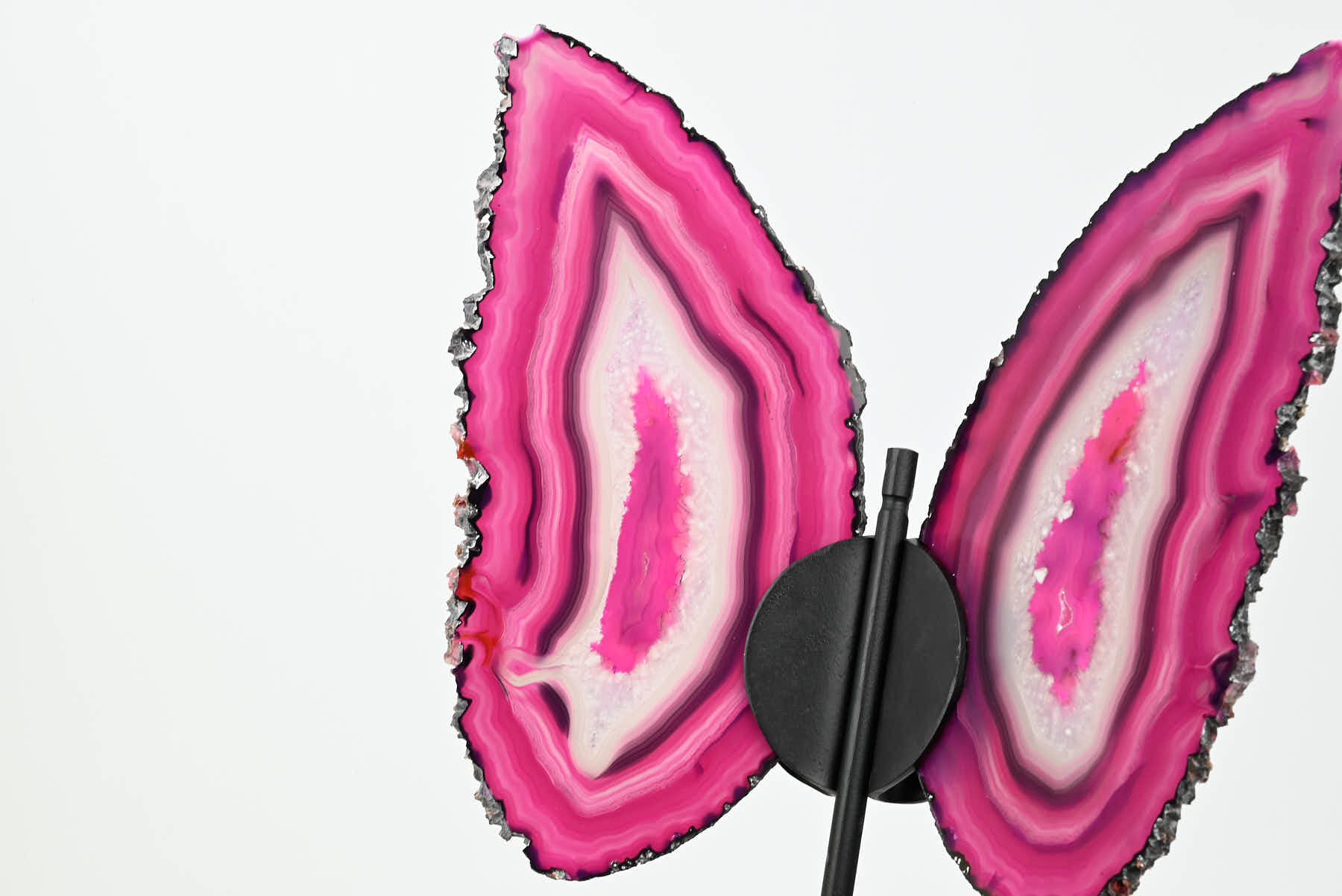 Pink Agate Butterfly on Stand - 0.64kg and 28cm Tall - #BUPINK-10003