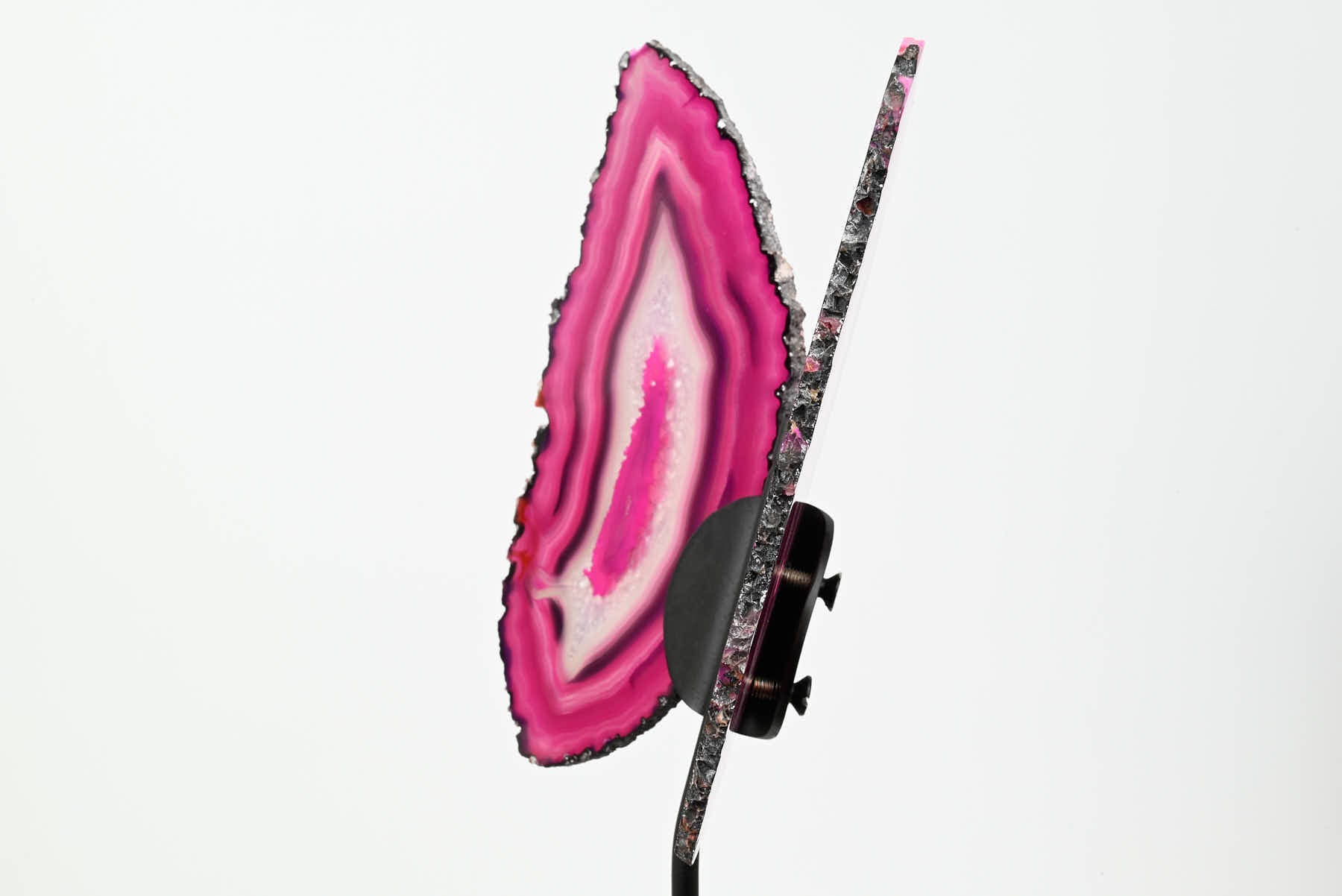 Pink Agate Butterfly on Stand - 0.64kg and 28cm Tall - #BUPINK-10003