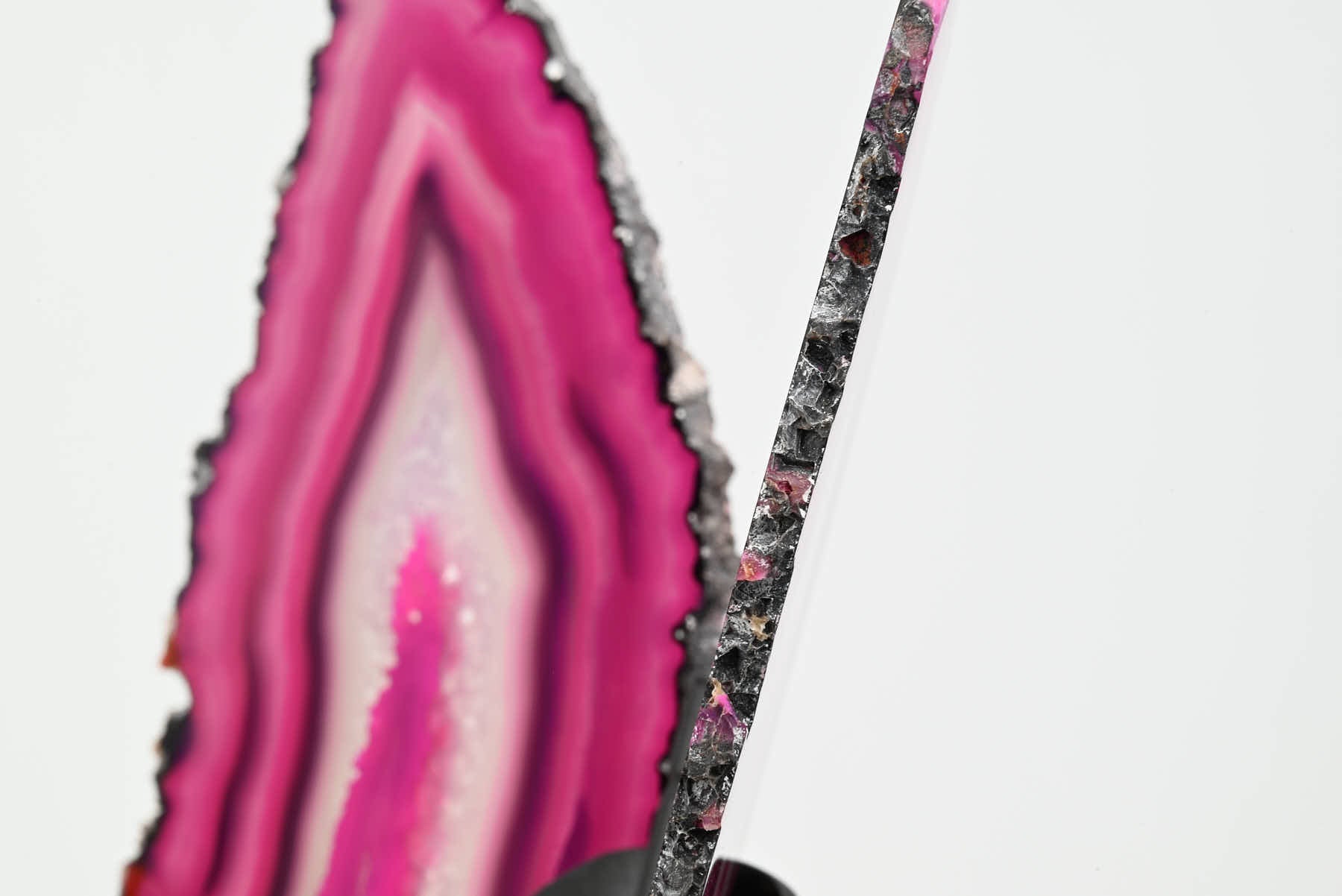 Pink Agate Butterfly on Stand - 0.64kg and 28cm Tall - #BUPINK-10003