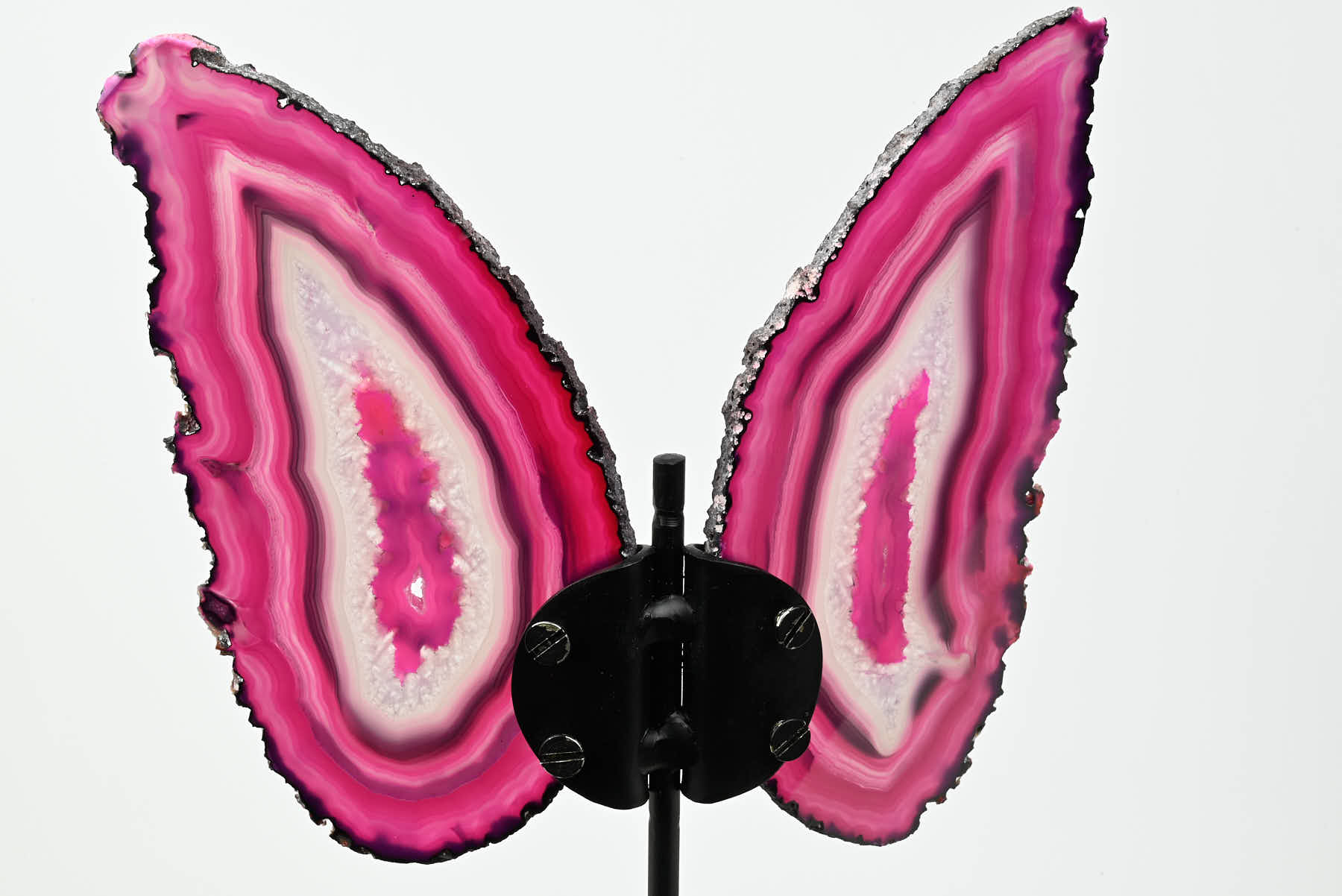 Pink Agate Butterfly on Stand - 0.64kg and 28cm Tall - #BUPINK-10003
