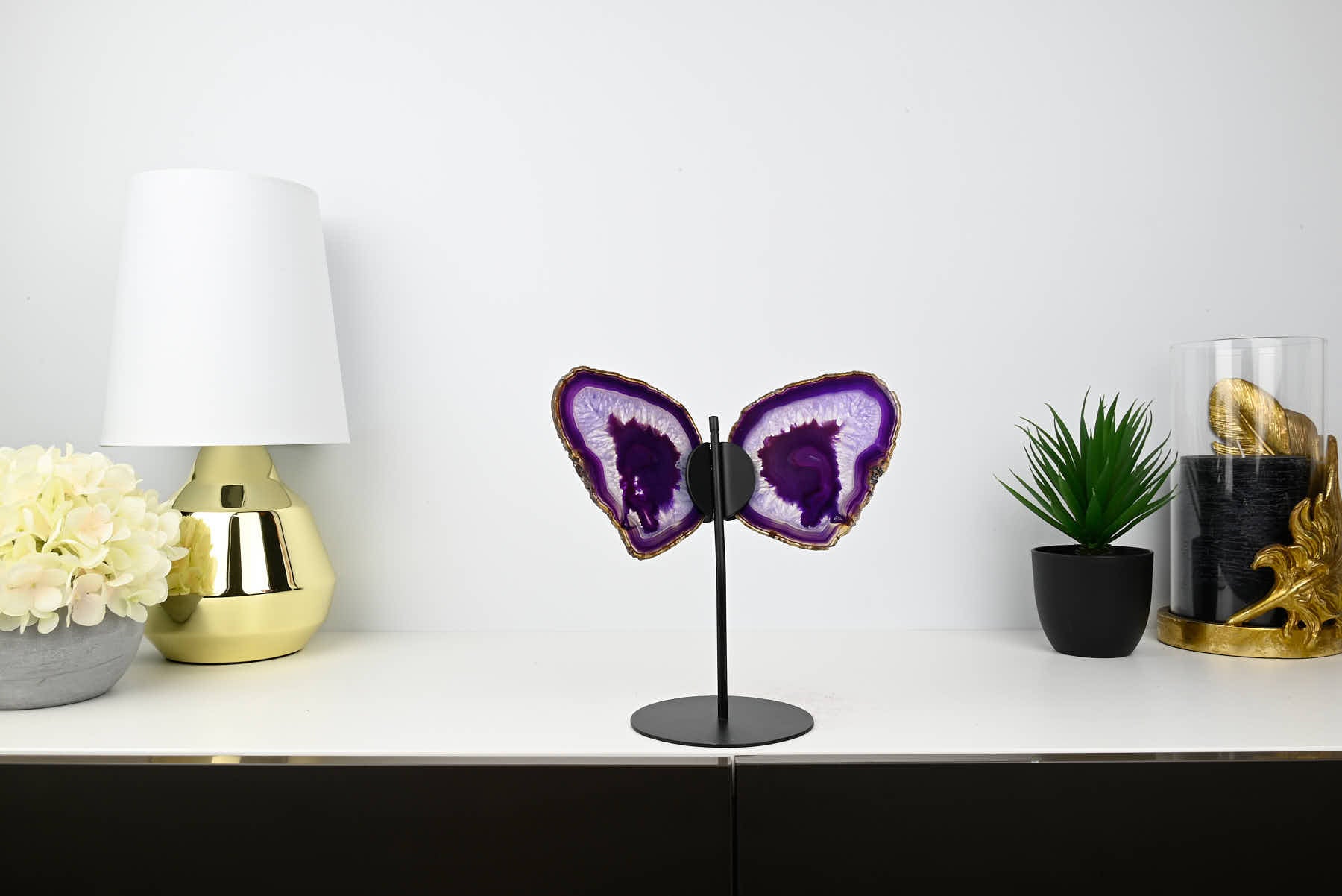 Purple Agate Butterfly on Stand - 0.61kg and 23cm Tall - #BUPURP-10001