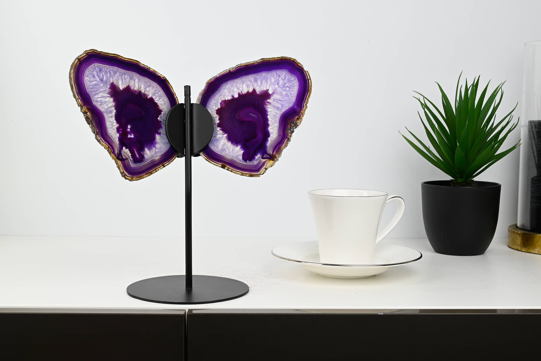 Purple Agate Butterfly on Stand - 0.61kg and 23cm Tall - #BUPURP-10001