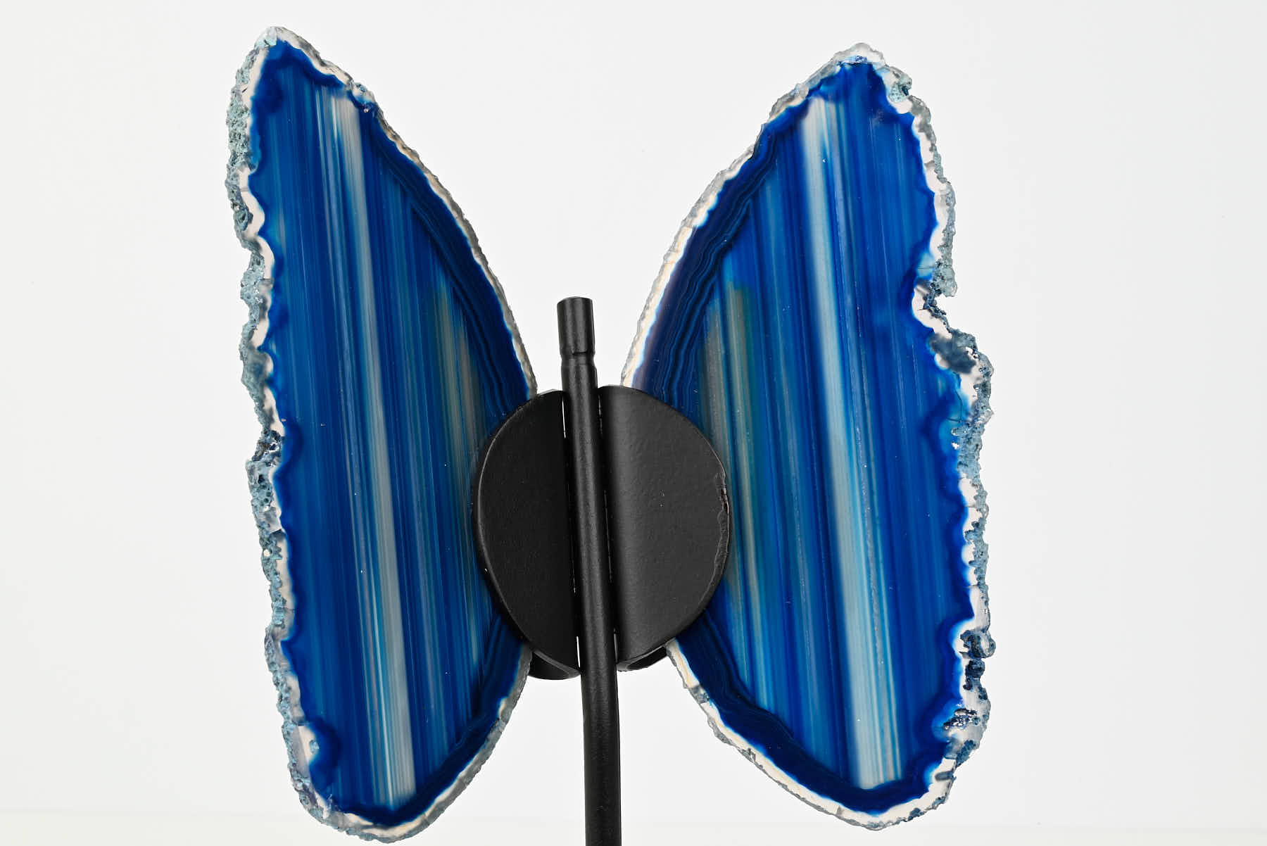 Blue Agate Butterfly on Stand - 0.44kg and 21cm Tall - #BUBLUE-10017