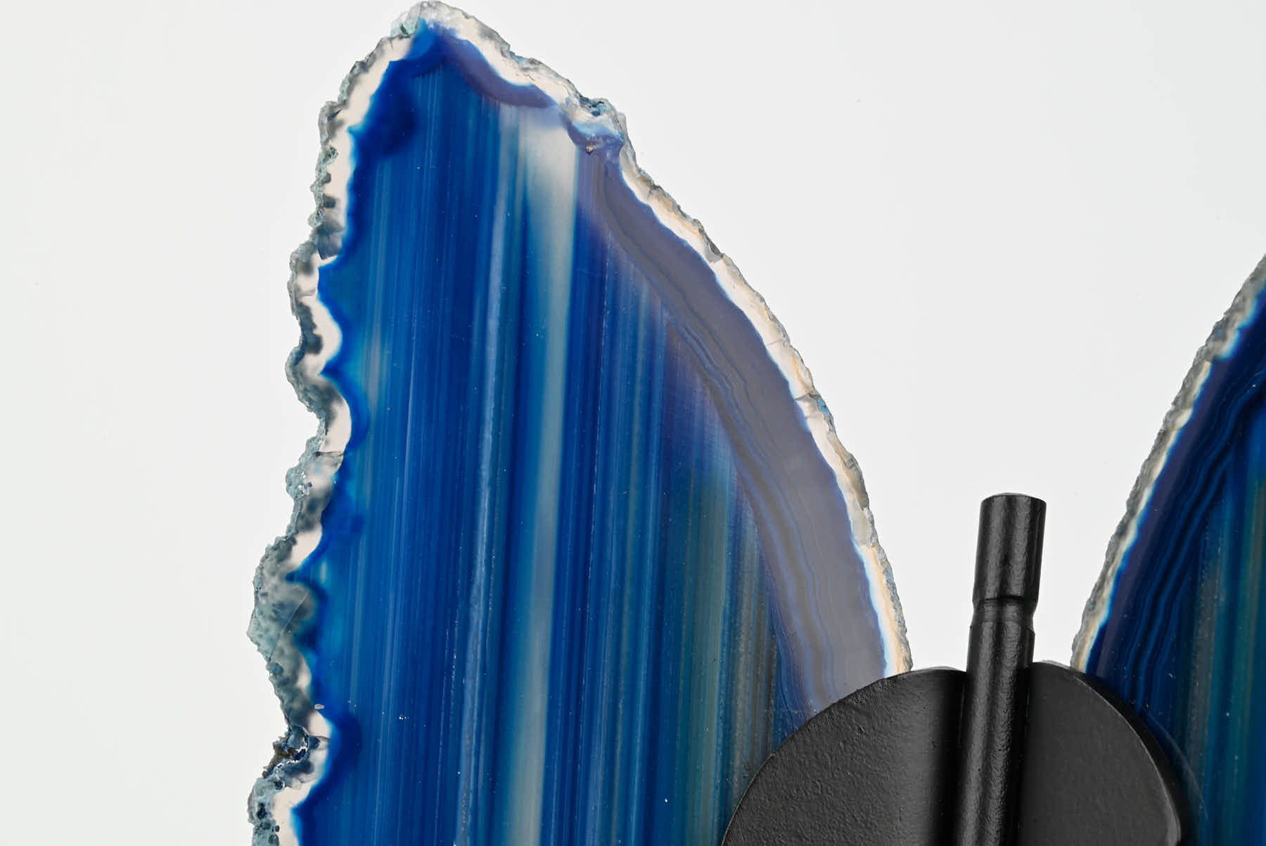Blue Agate Butterfly on Stand - 0.44kg and 21cm Tall - #BUBLUE-10017