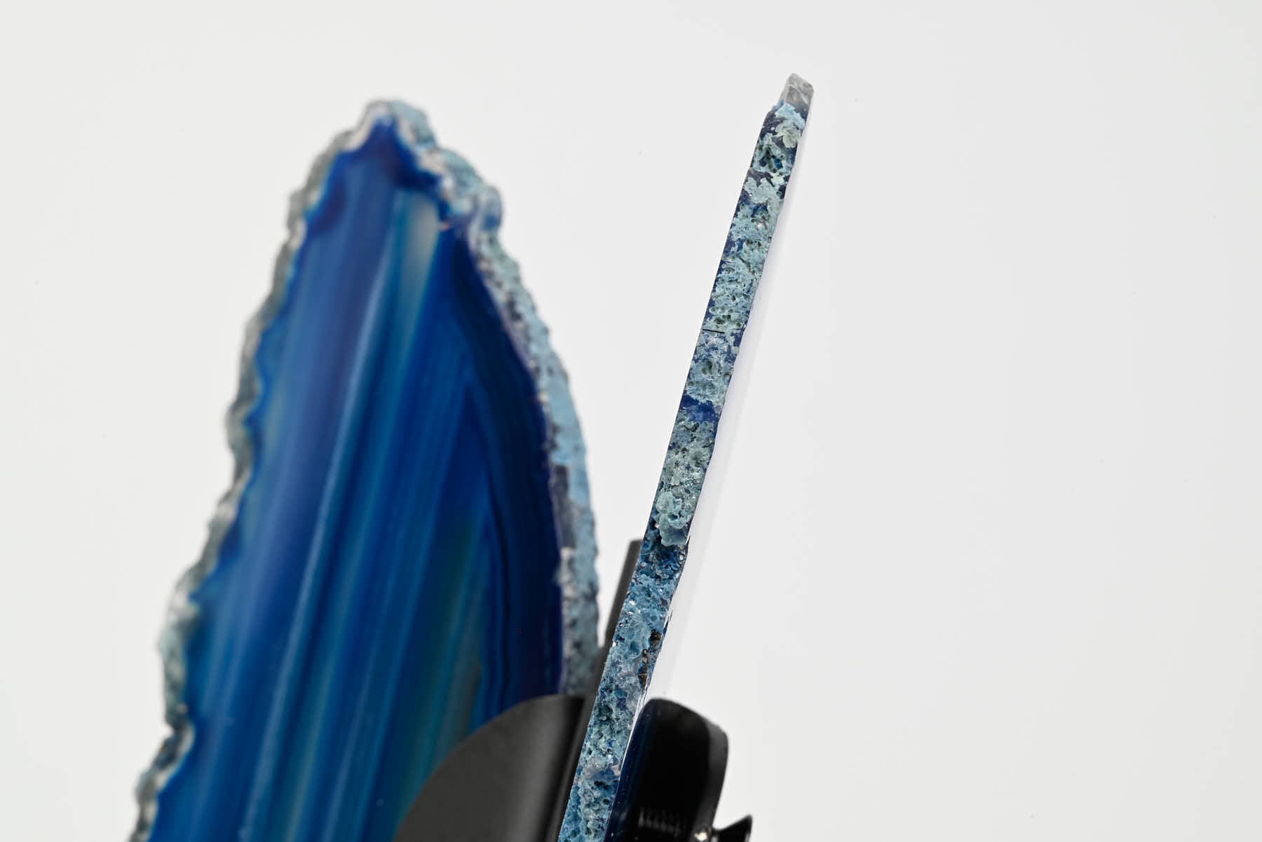 Blue Agate Butterfly on Stand - 0.44kg and 21cm Tall - #BUBLUE-10017