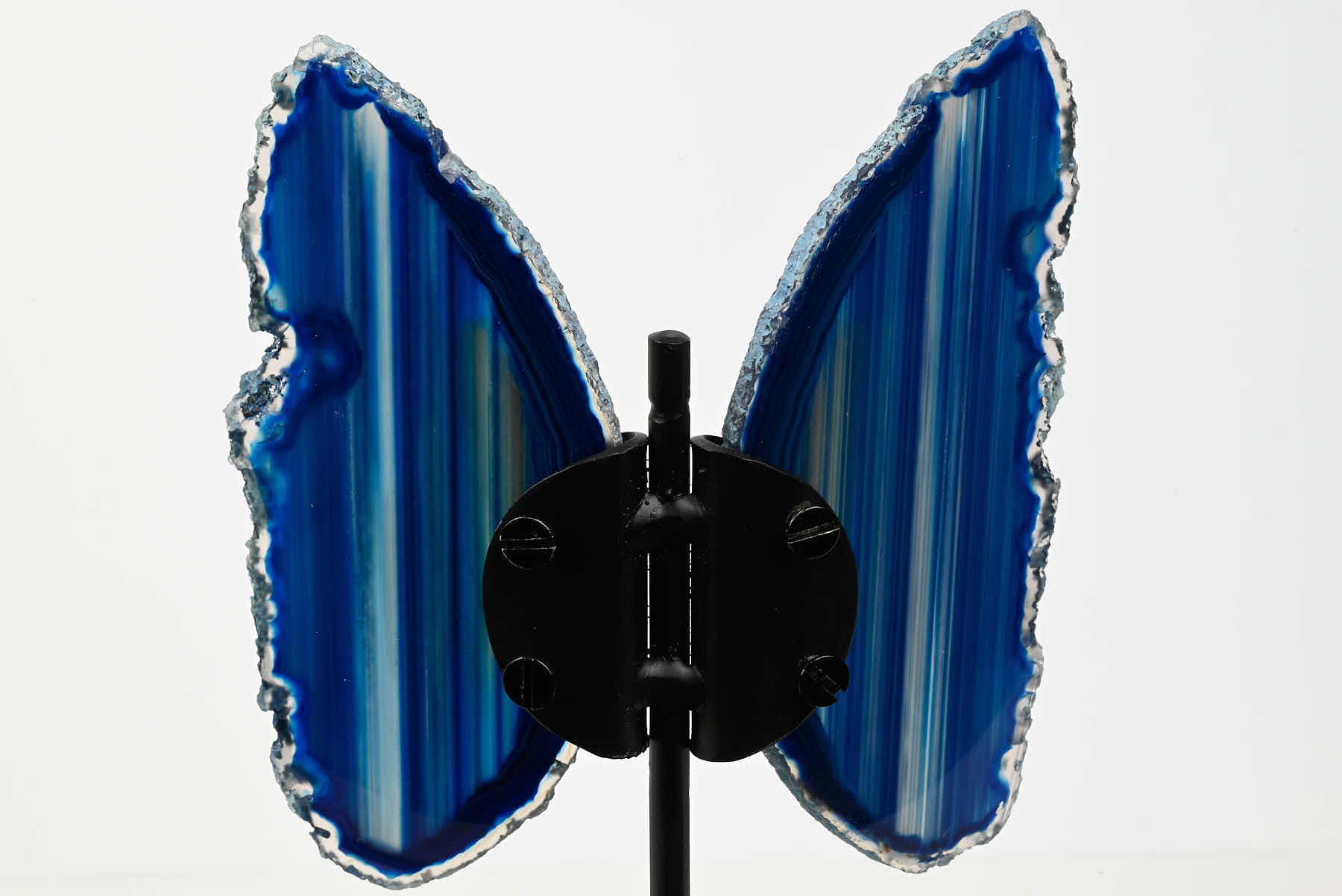 Blue Agate Butterfly on Stand - 0.44kg and 21cm Tall - #BUBLUE-10017