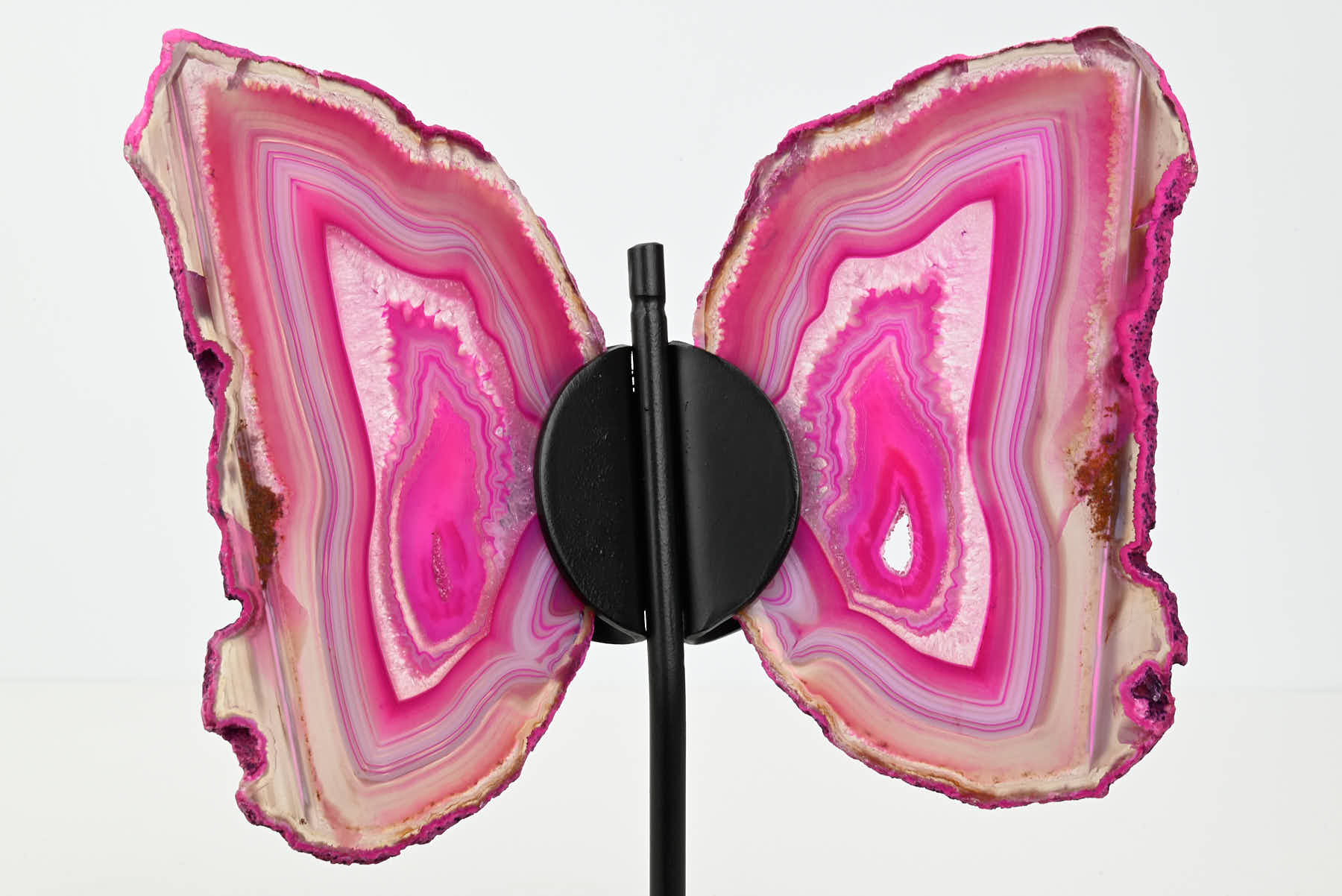 Pink Agate Butterfly on Stand - 0.48kg and 19cm Tall - #BUPINK-10015