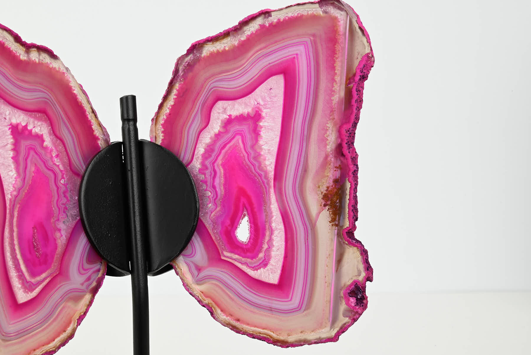 Pink Agate Butterfly on Stand - 0.48kg and 19cm Tall - #BUPINK-10015