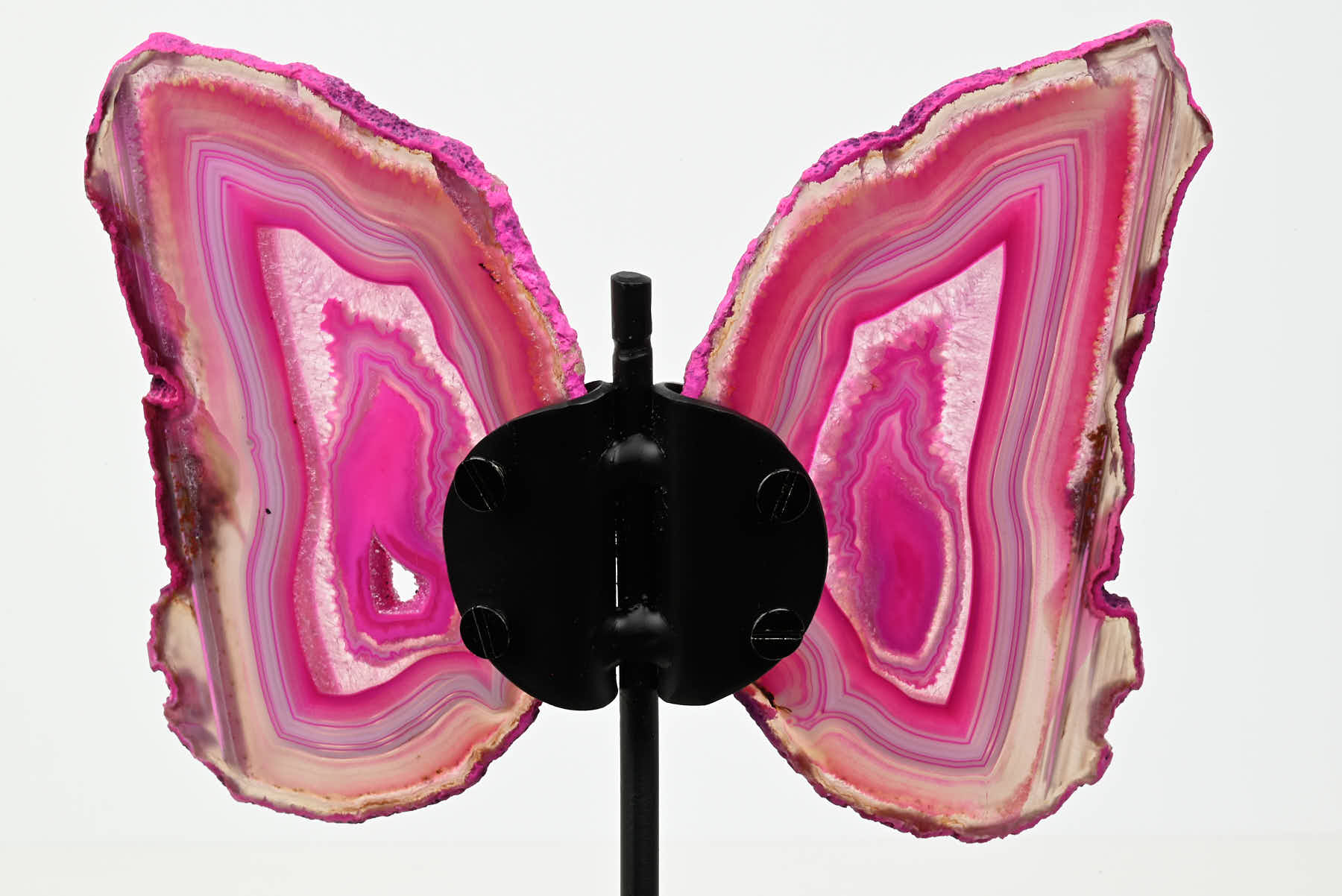 Pink Agate Butterfly on Stand - 0.48kg and 19cm Tall - #BUPINK-10015