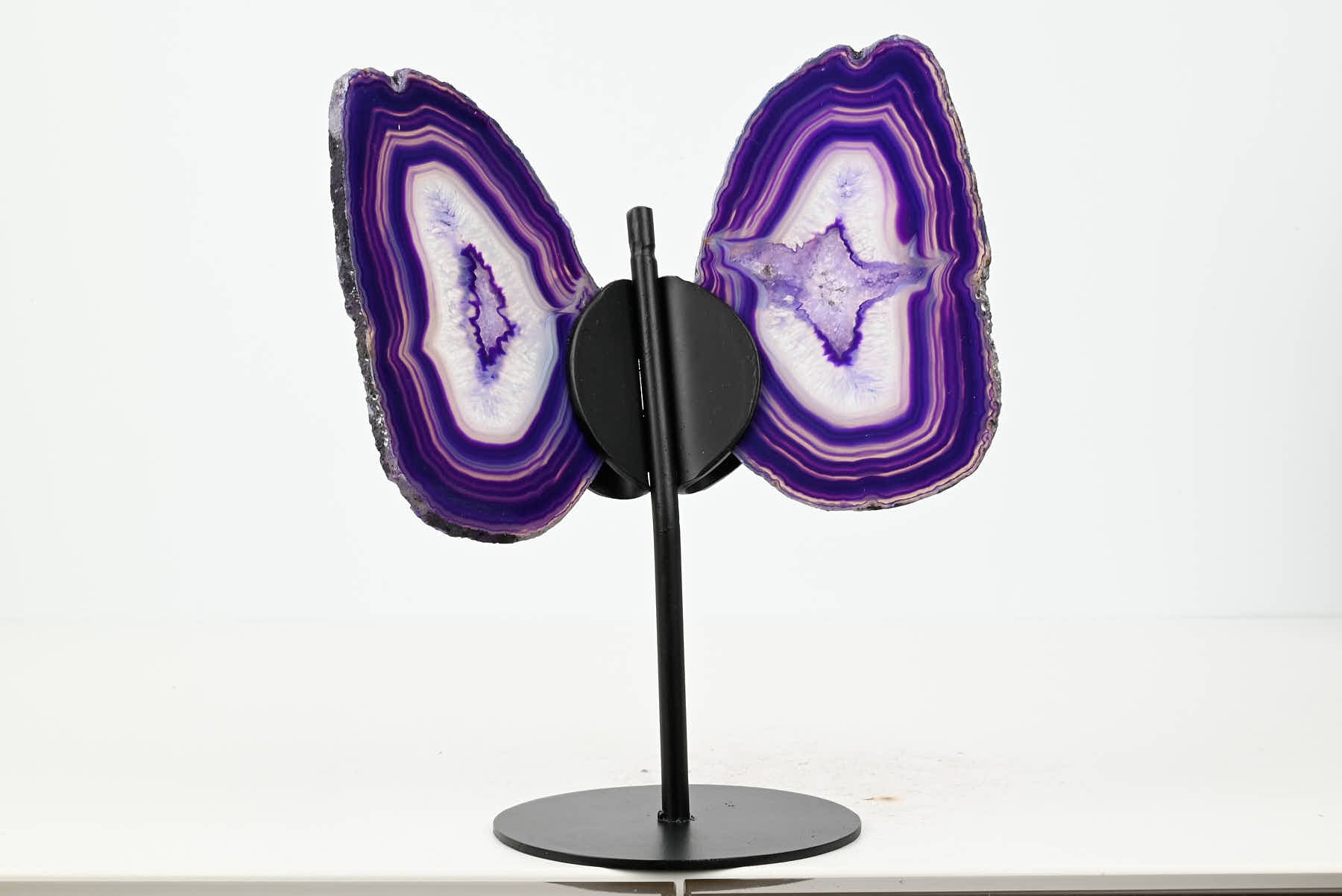 Purple Agate Butterfly on Stand - 0.42kg and 19cm Tall - #BUPURP-10011