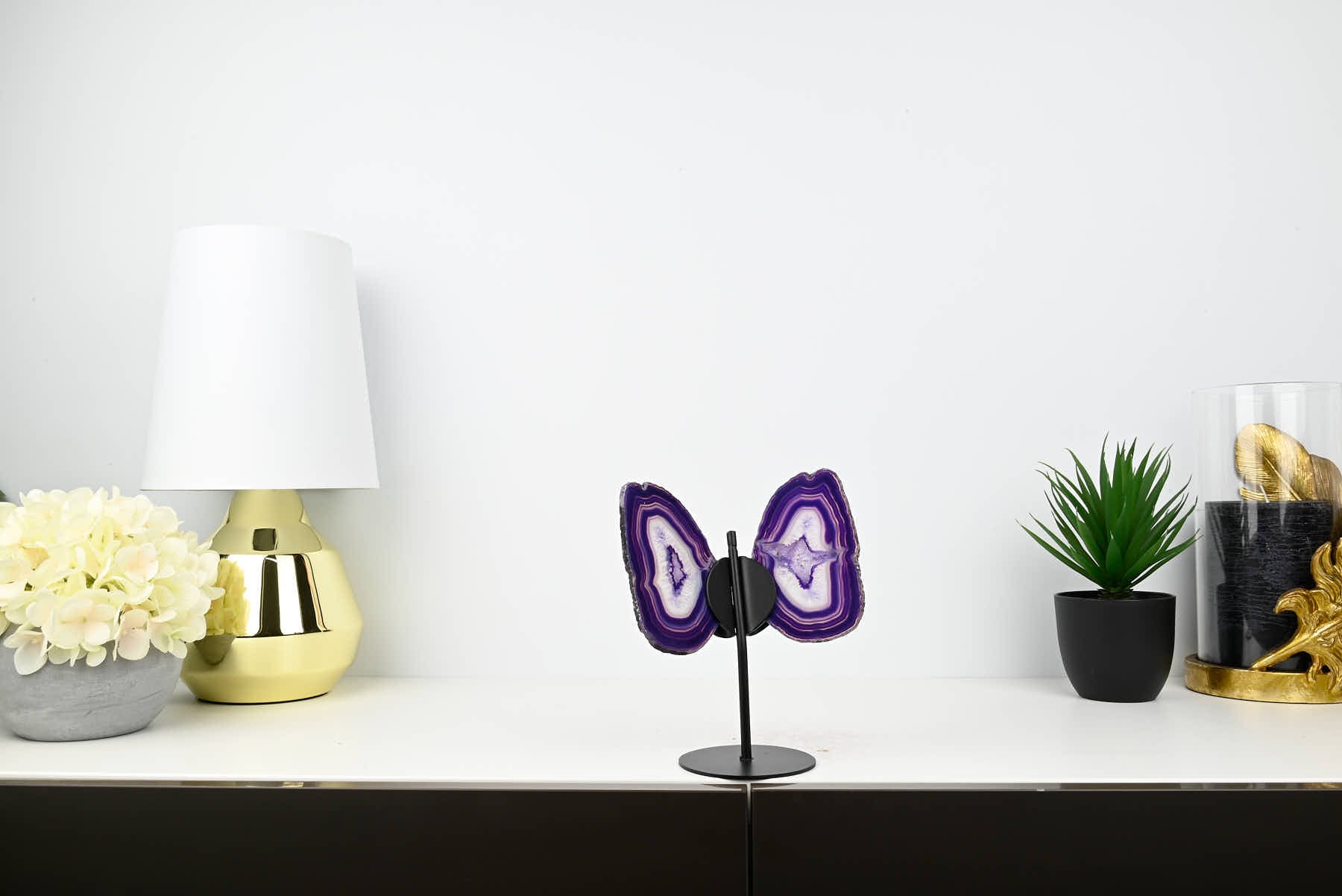 Purple Agate Butterfly on Stand - 0.42kg and 19cm Tall - #BUPURP-10011