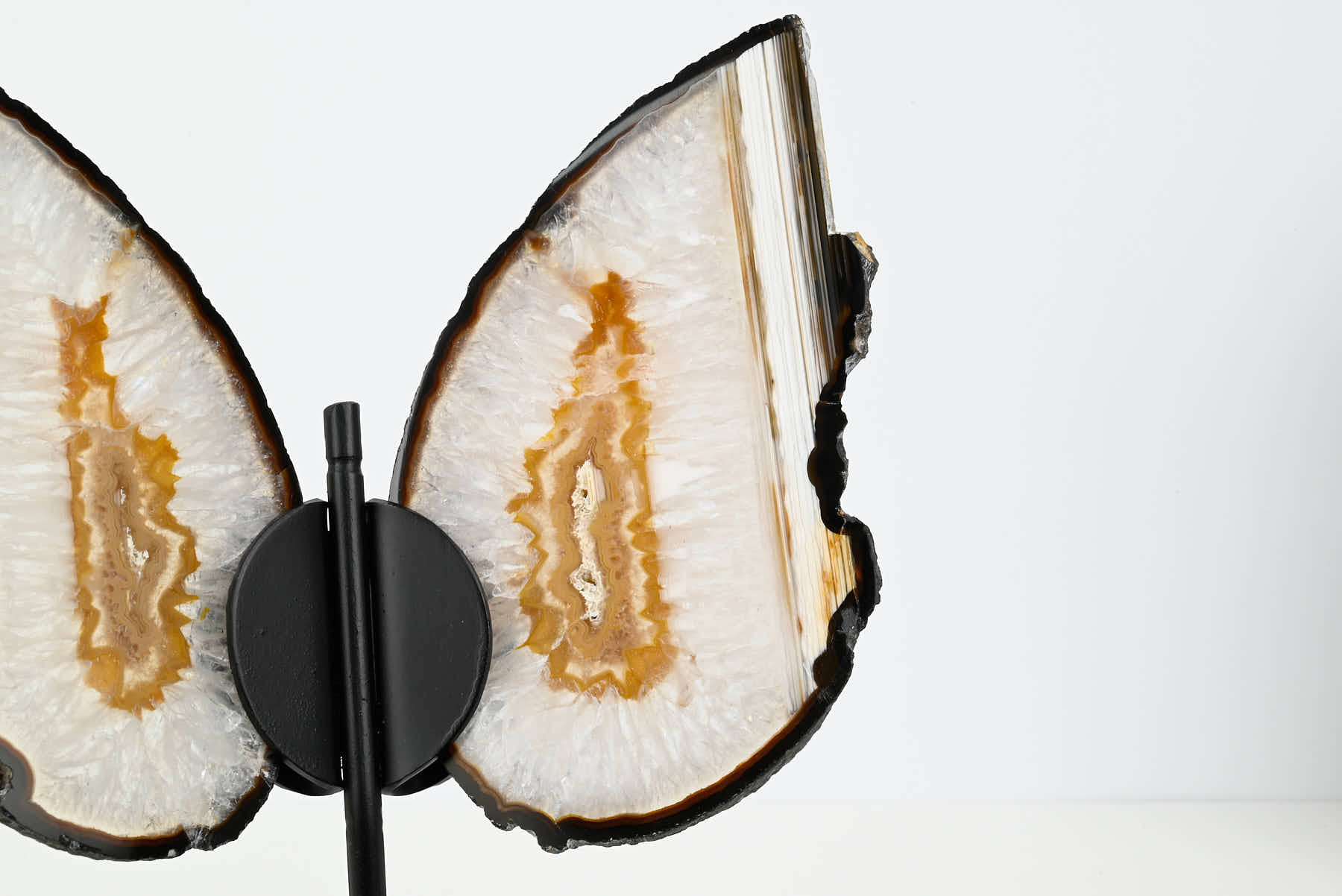 Natural Agate Butterfly on Stand - 0.59kg and 22cm Tall - #BUNATU-10016