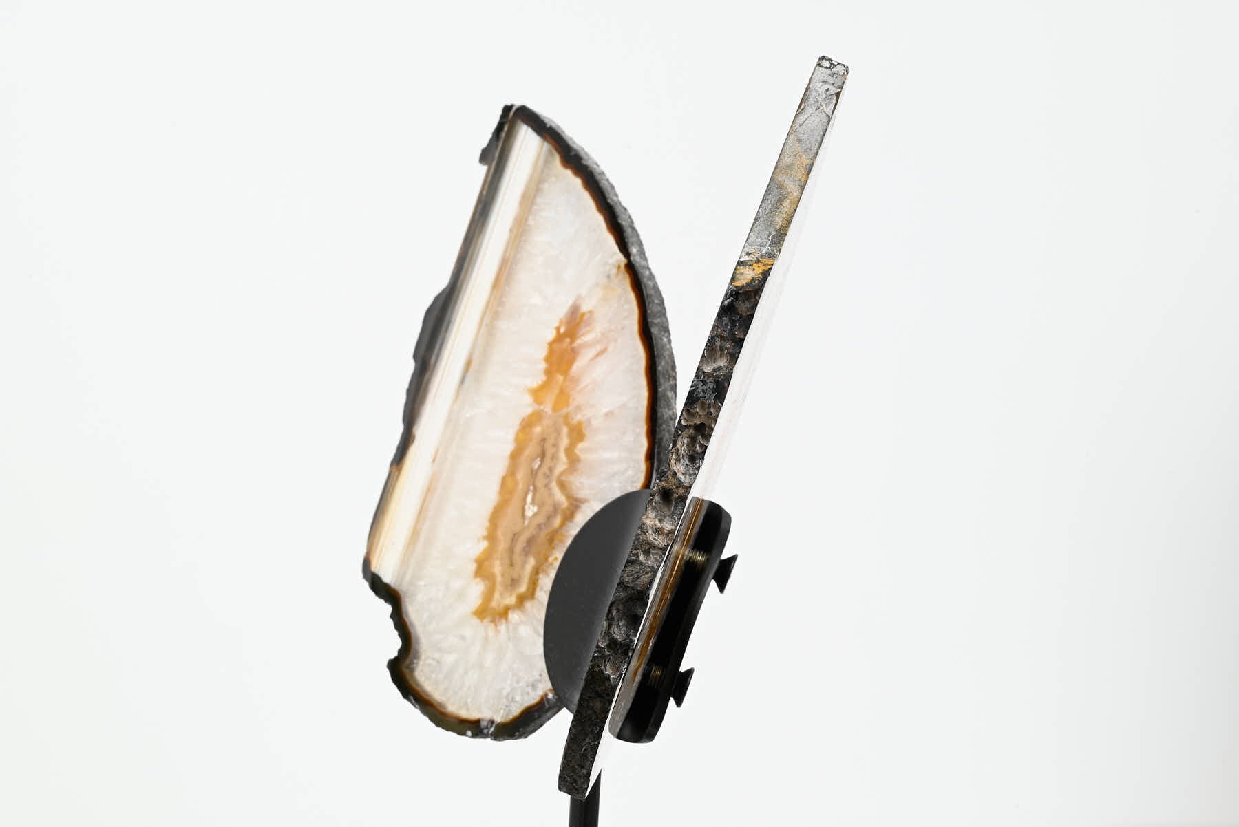 Natural Agate Butterfly on Stand - 0.59kg and 22cm Tall - #BUNATU-10016
