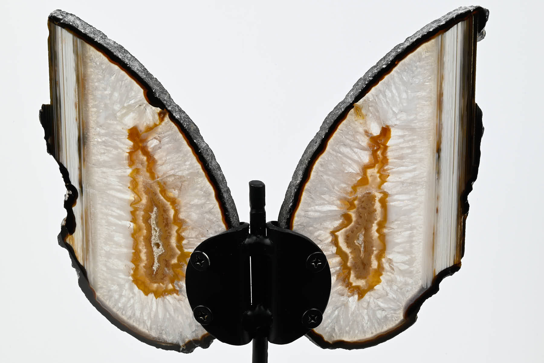Natural Agate Butterfly on Stand - 0.59kg and 22cm Tall - #BUNATU-10016