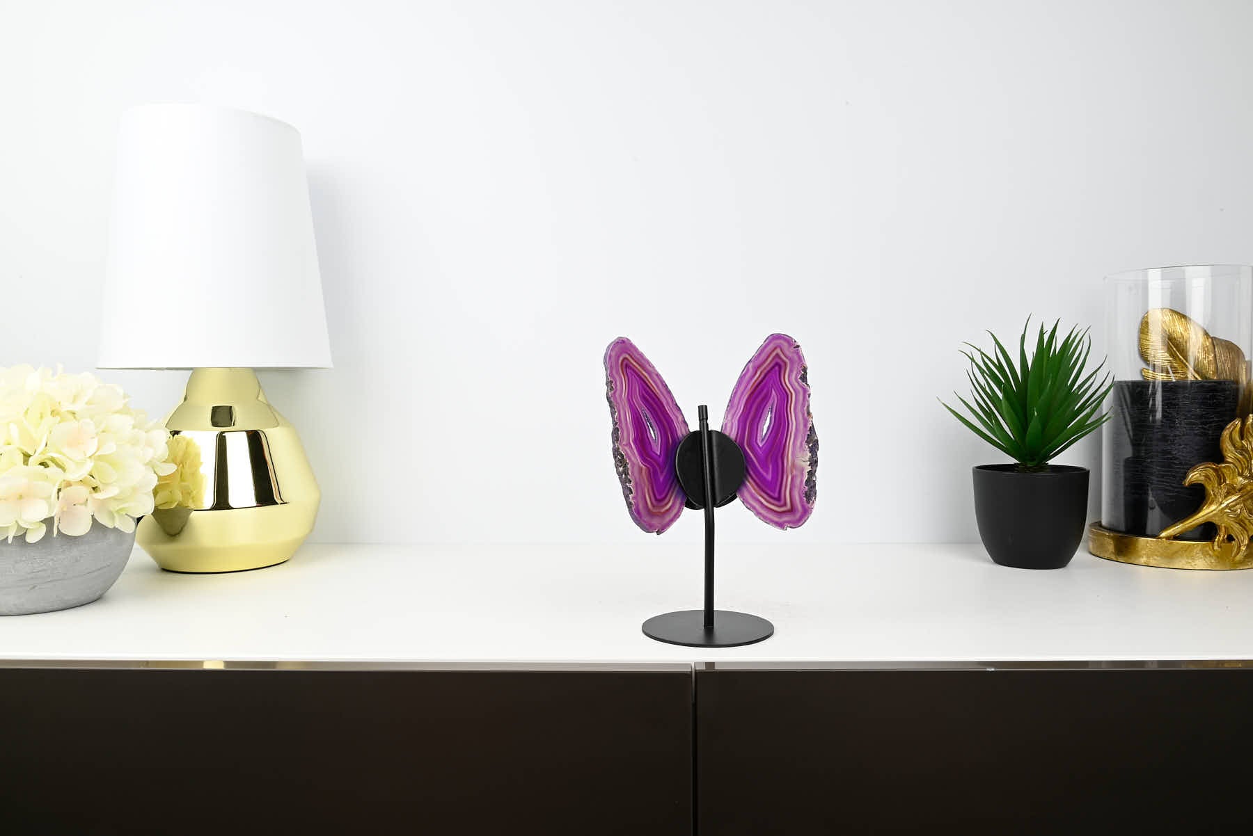 Purple Agate Butterfly on Stand - 0.39kg and 20cm Tall - #BUPURP-10010