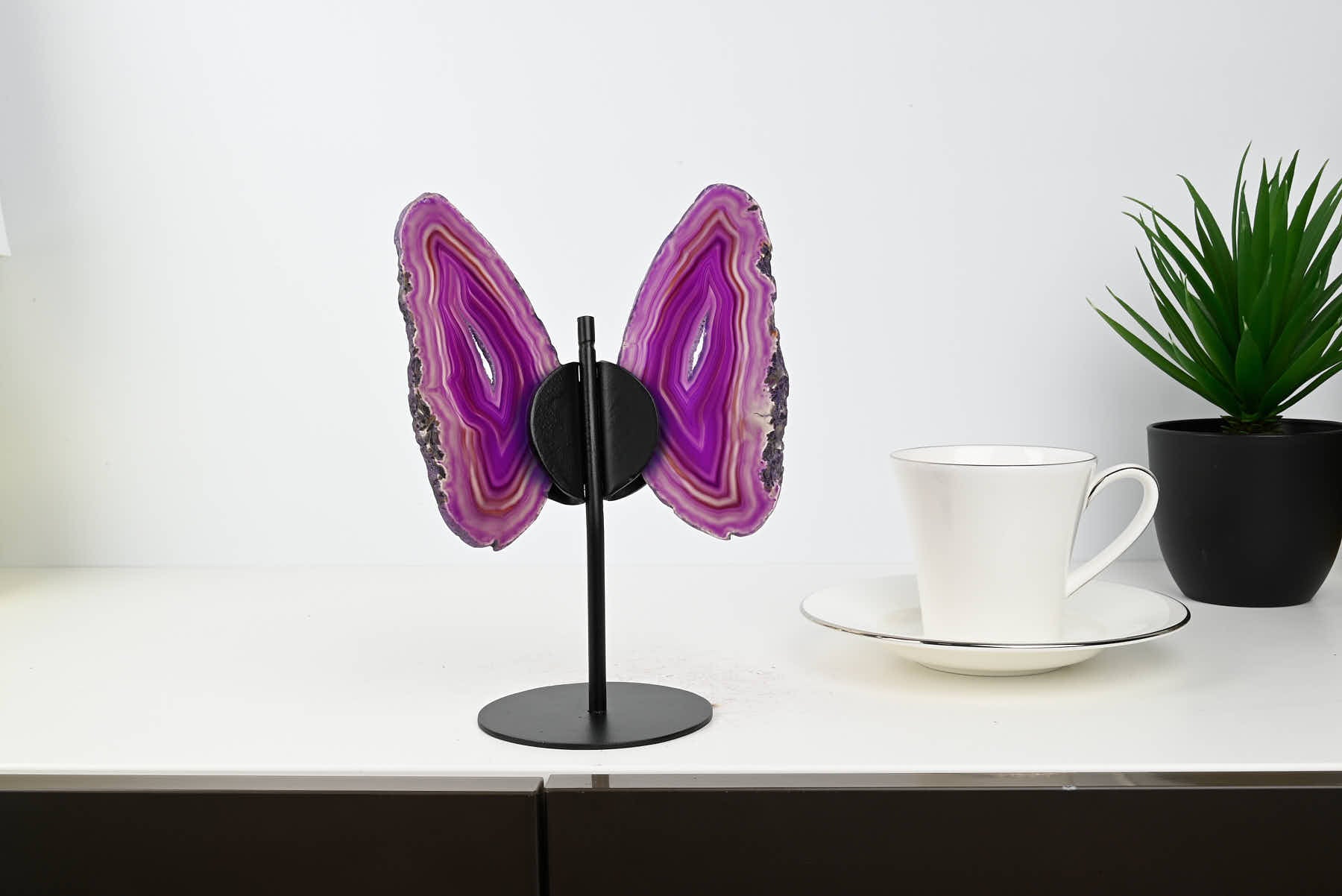 Purple Agate Butterfly on Stand - 0.39kg and 20cm Tall - #BUPURP-10010