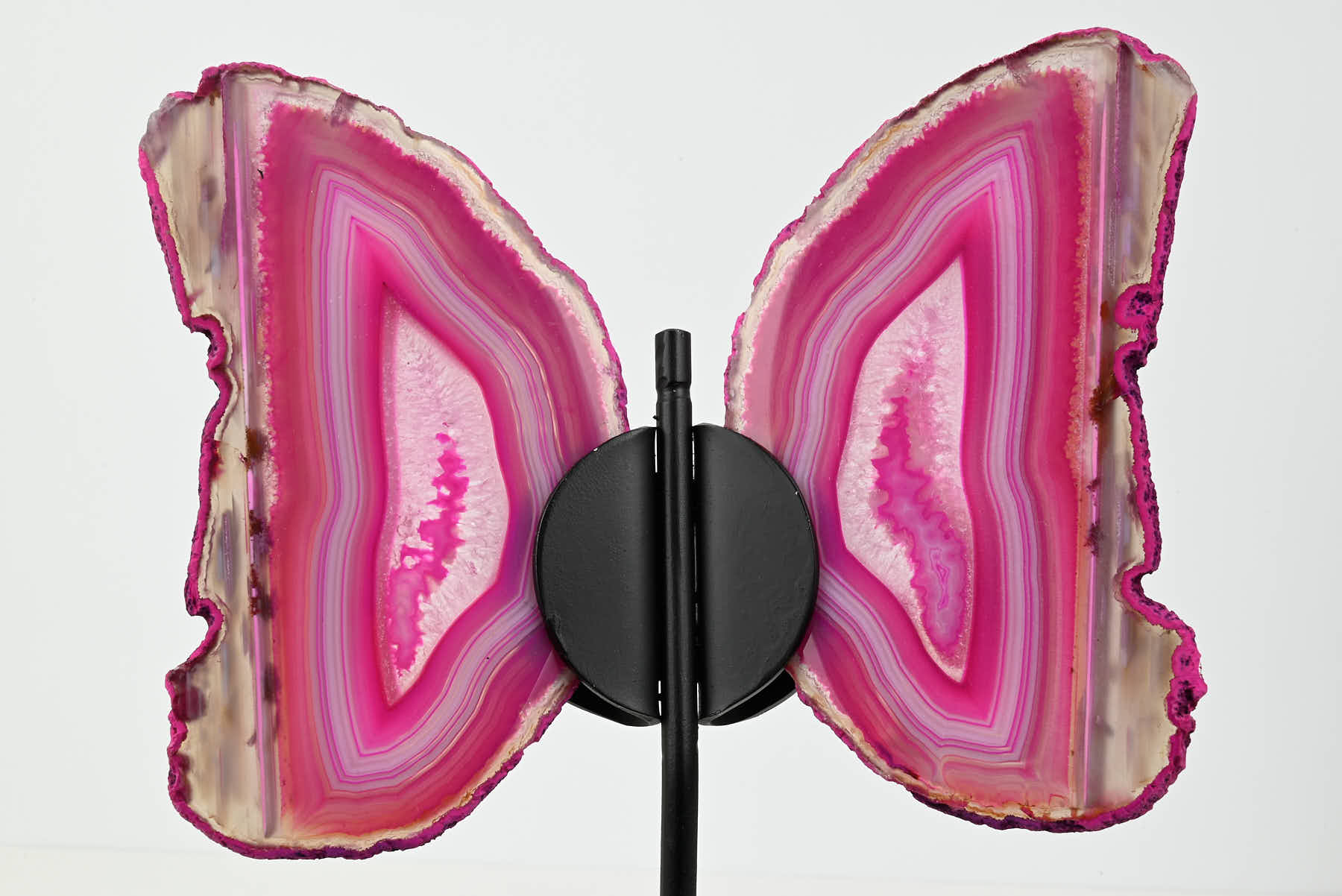 Pink Agate Butterfly on Stand - 0.76kg and 20cm Tall - #BUPINK-10012