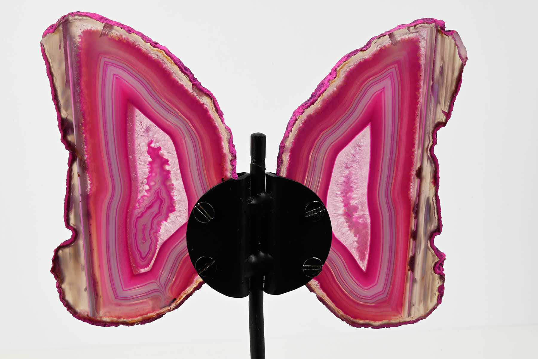 Pink Agate Butterfly on Stand - 0.76kg and 20cm Tall - #BUPINK-10012