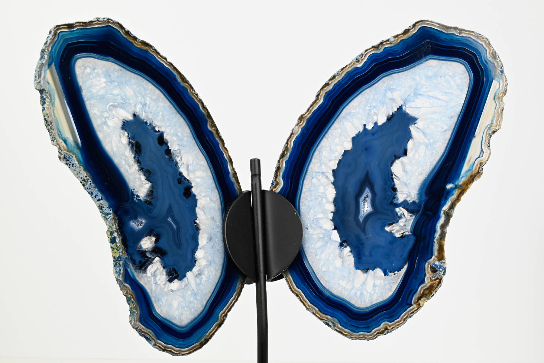 Blue Agate Butterfly on Stand - 0.72kg and 28cm Tall - #BUBLUE-10005