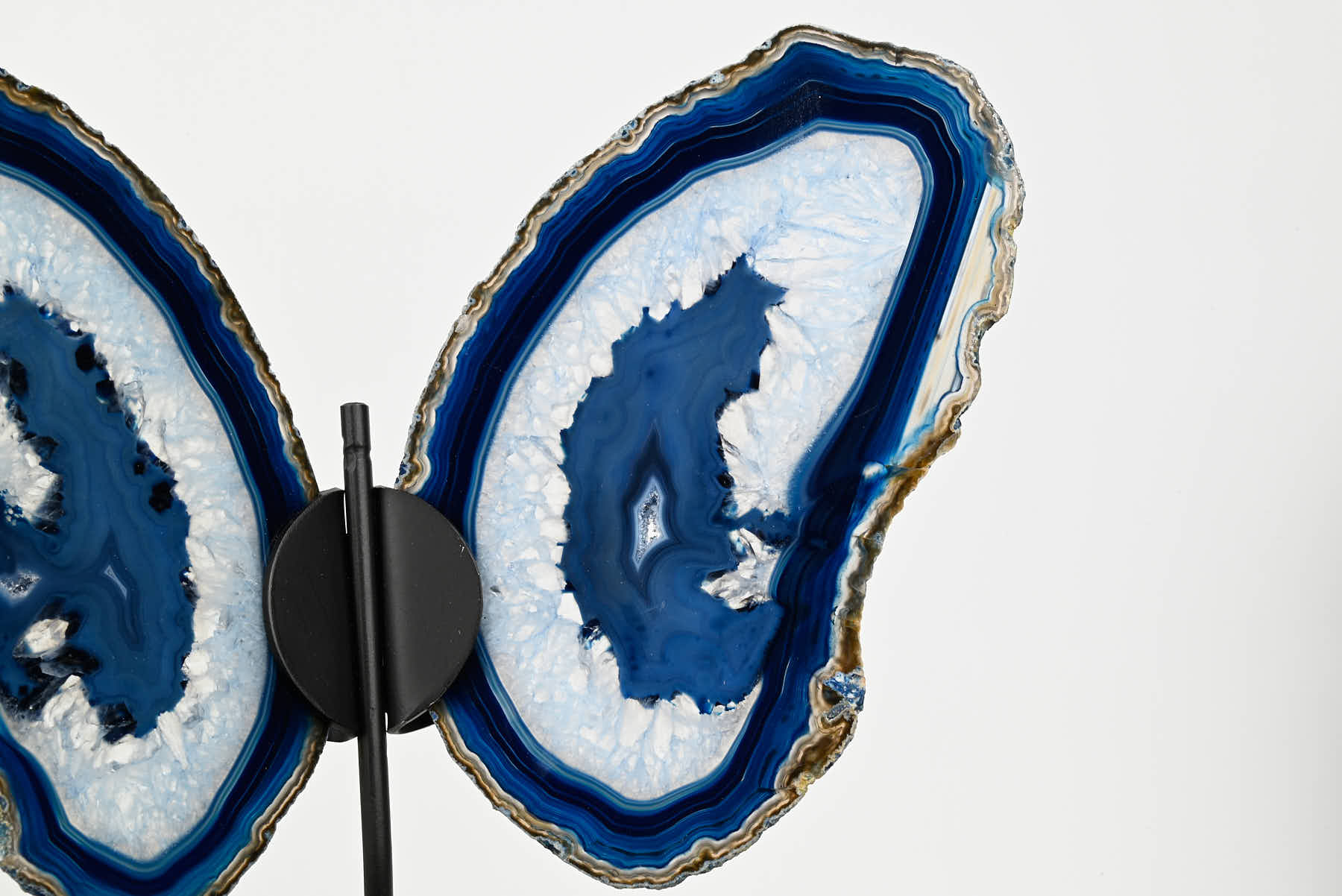 Blue Agate Butterfly on Stand - 0.72kg and 28cm Tall - #BUBLUE-10005