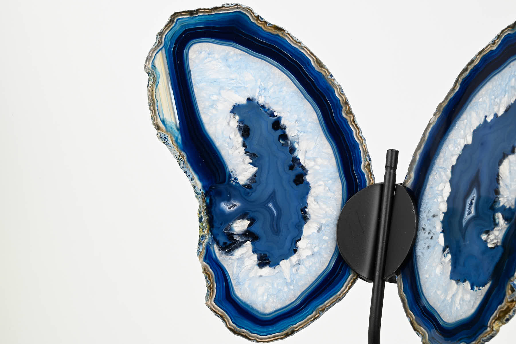 Blue Agate Butterfly on Stand - 0.72kg and 28cm Tall - #BUBLUE-10005
