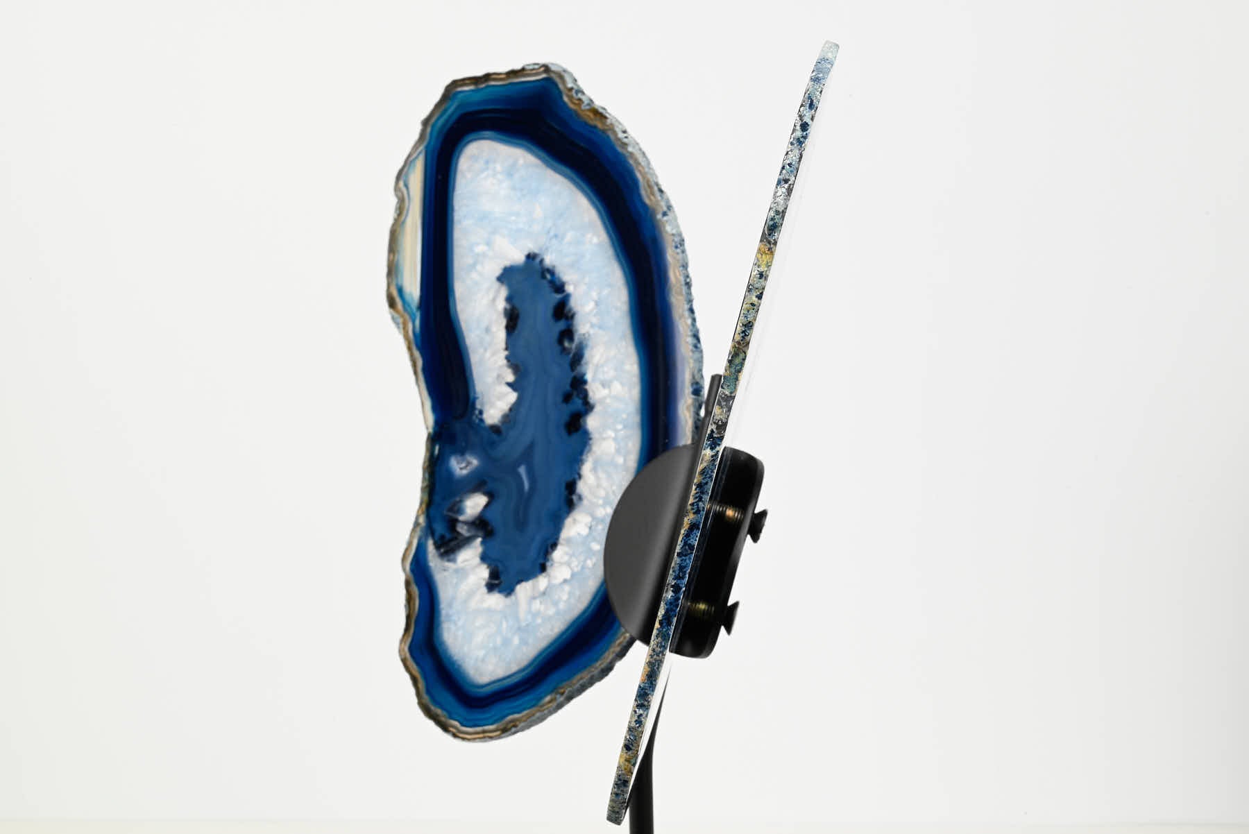 Blue Agate Butterfly on Stand - 0.72kg and 28cm Tall - #BUBLUE-10005