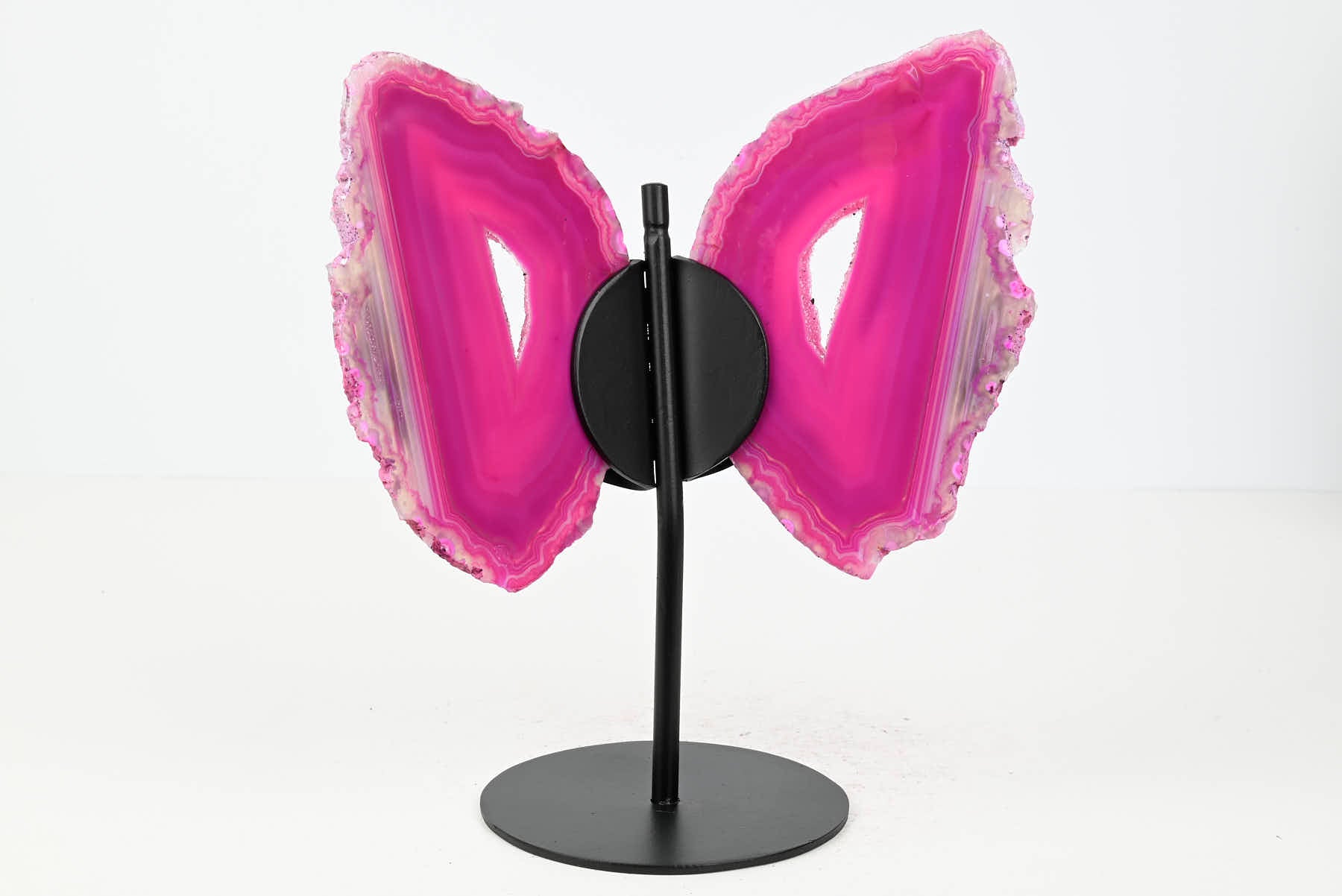 Pink Agate Butterfly on Stand - 0.41kg and 19cm Tall - #BUPINK-10016