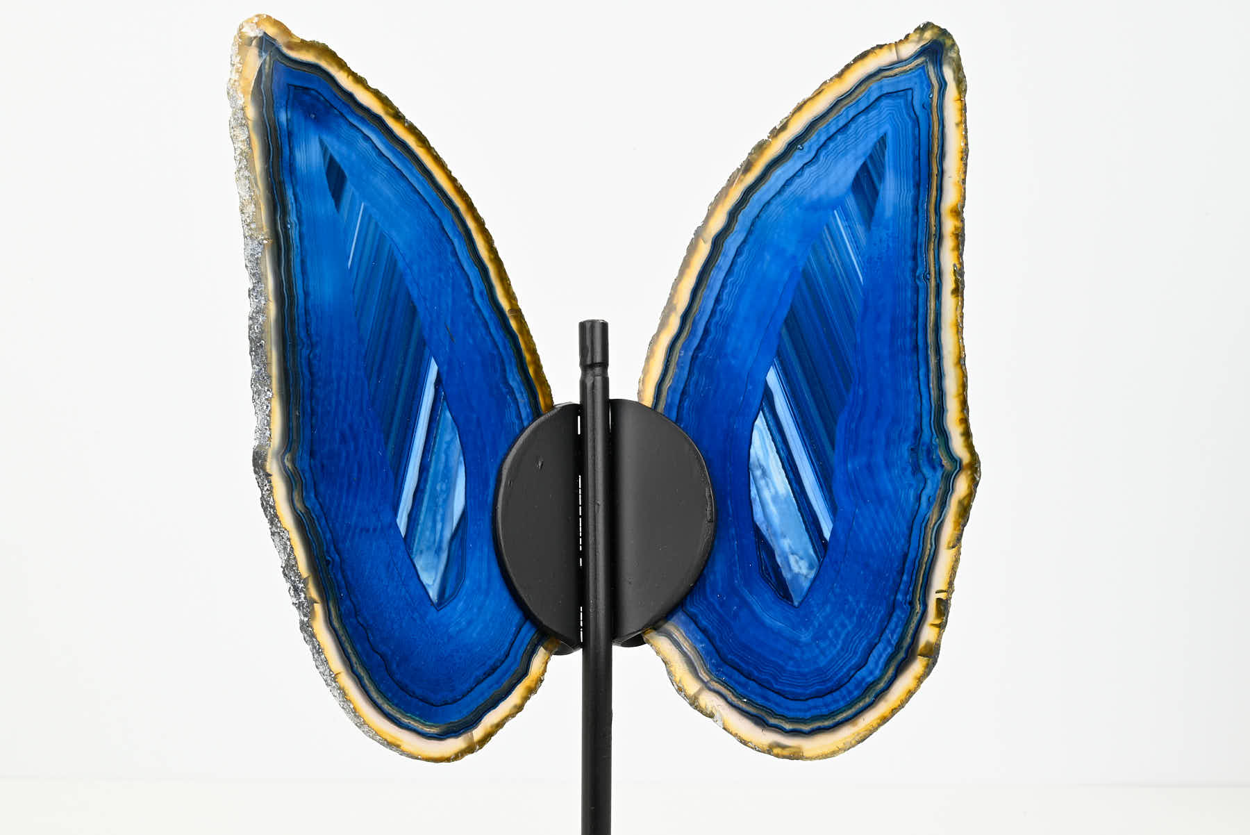 Blue Agate Butterfly on Stand - 0.51kg and 21cm Tall - #BUBLUE-10015
