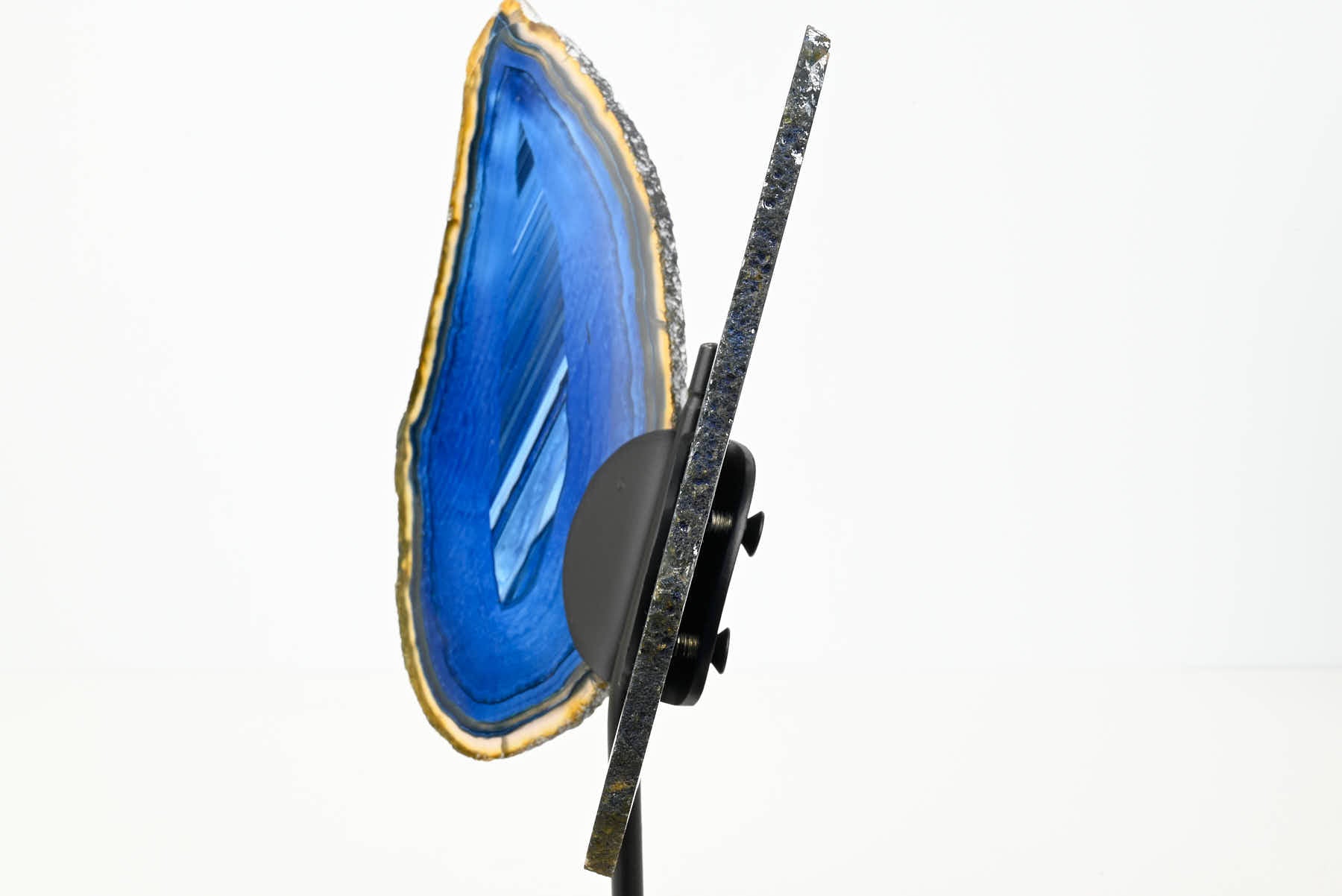 Blue Agate Butterfly on Stand - 0.51kg and 21cm Tall - #BUBLUE-10015