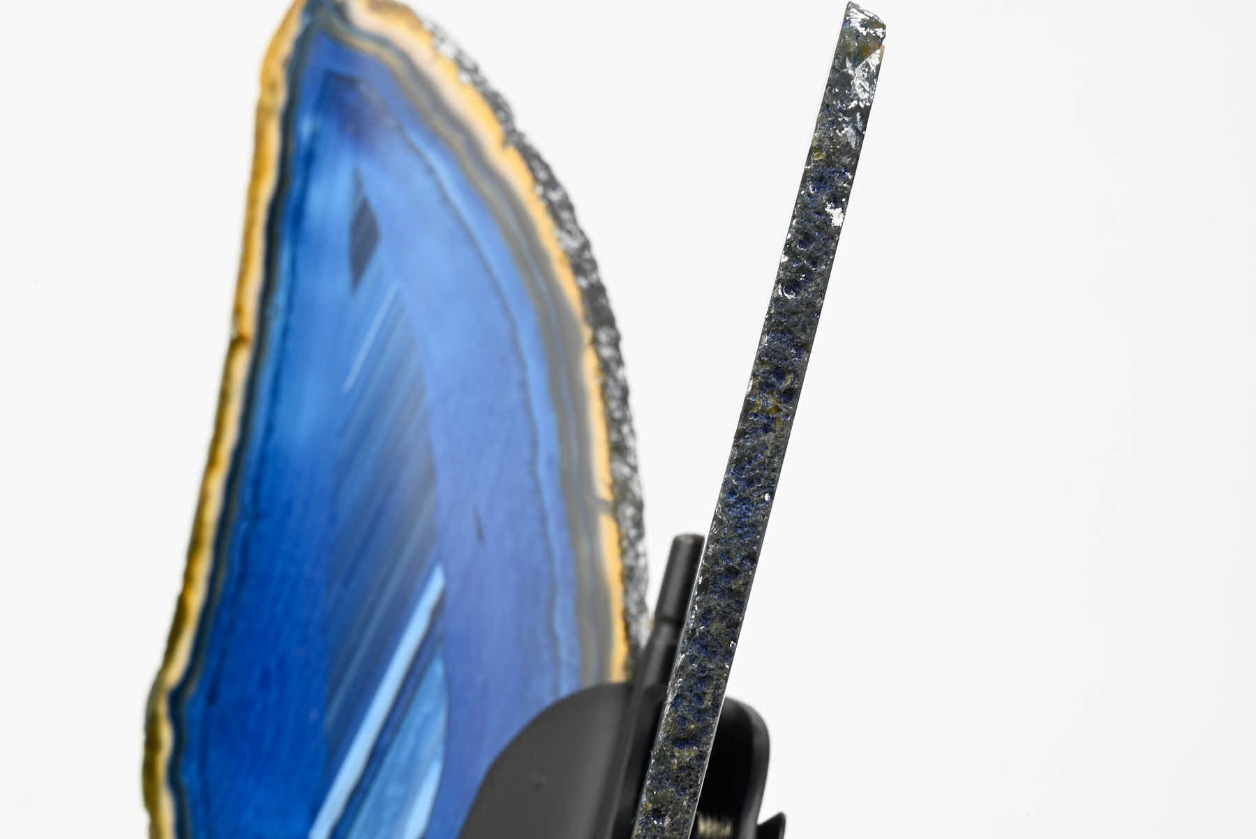 Blue Agate Butterfly on Stand - 0.51kg and 21cm Tall - #BUBLUE-10015