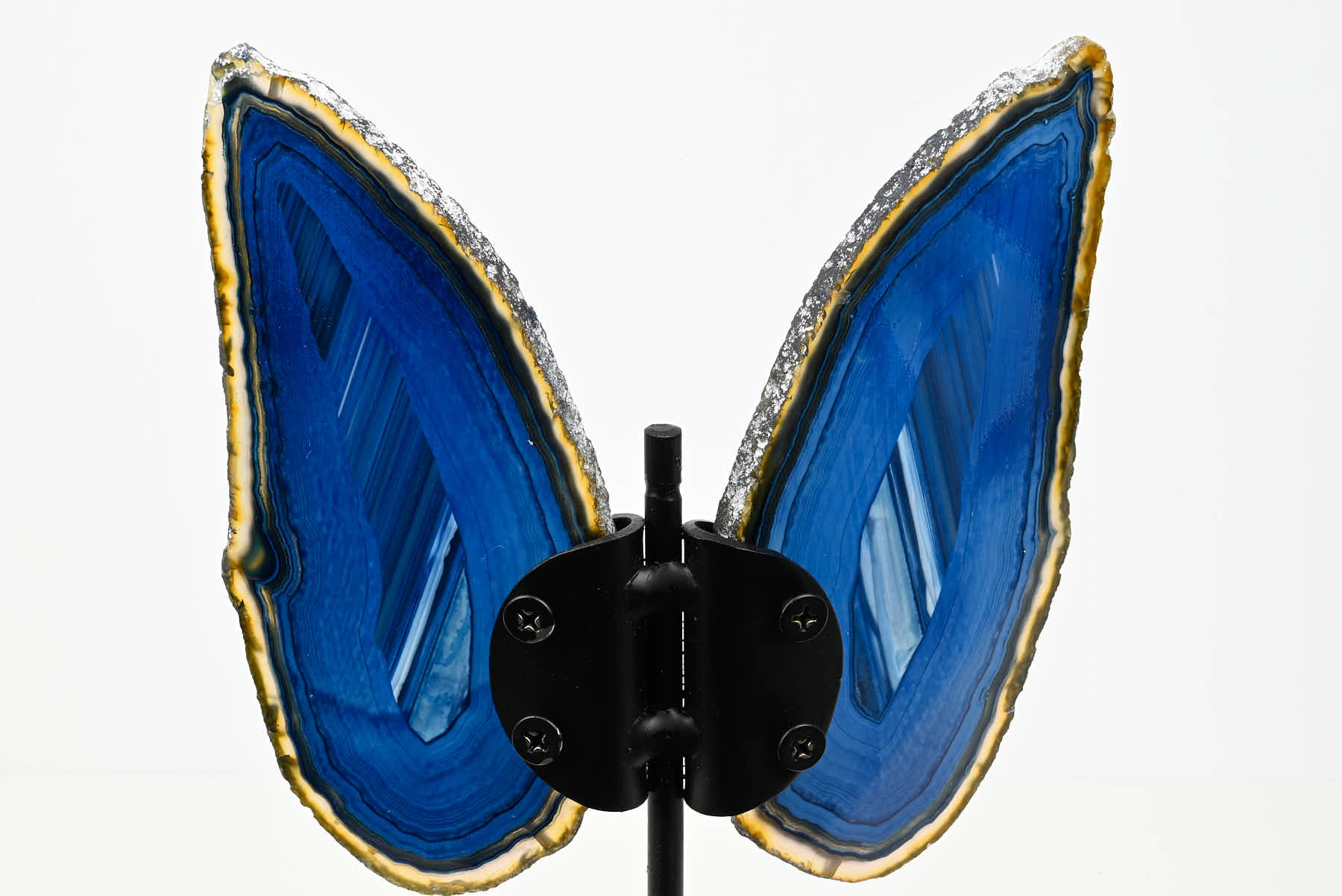 Blue Agate Butterfly on Stand - 0.51kg and 21cm Tall - #BUBLUE-10015