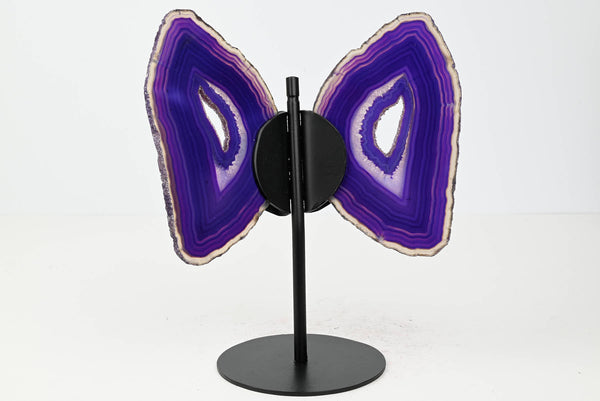 Purple Agate Butterfly on Stand - 0.41kg and 19cm Tall - #BUPURP-10009