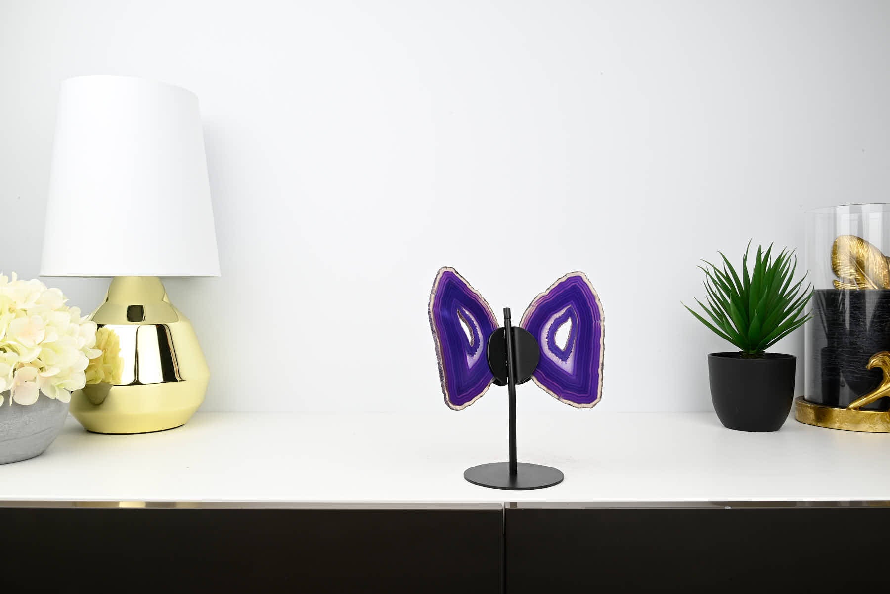 Purple Agate Butterfly on Stand - 0.41kg and 19cm Tall - #BUPURP-10009