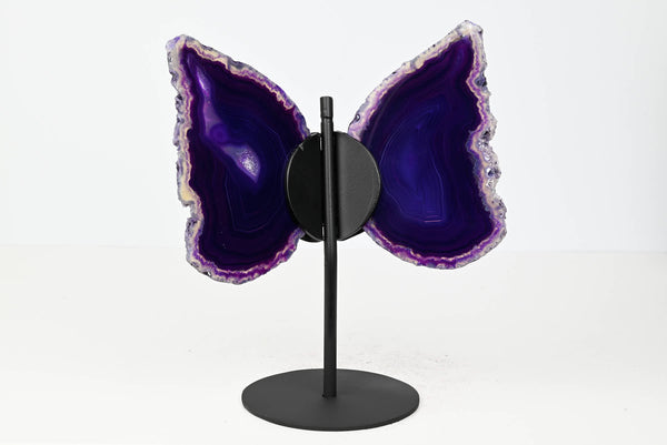 Purple Agate Butterfly on Stand - 0.4kg and 19cm Tall - #BUPURP-10012